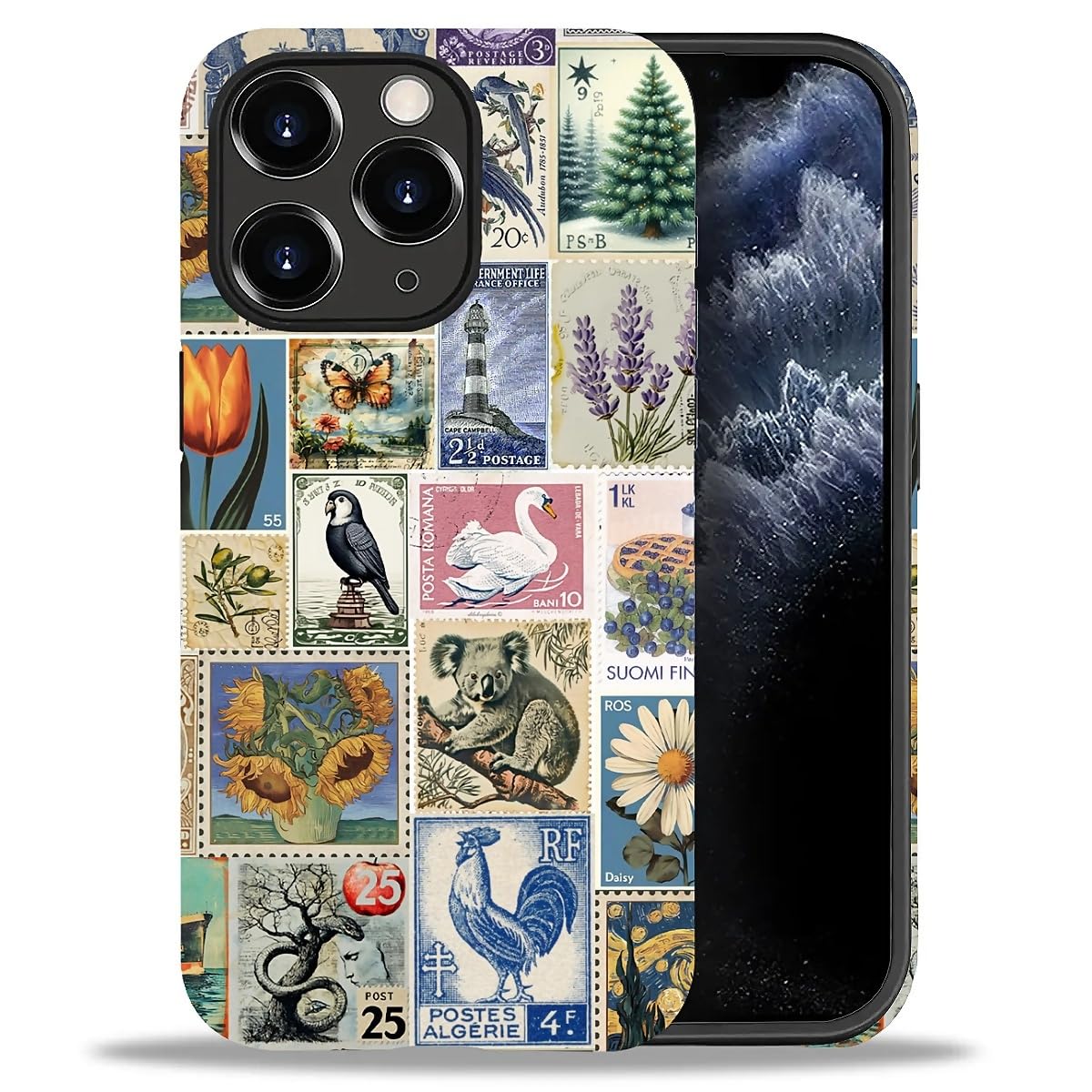 DAIZAG Phone Case Compatible with iPhone 13/14,Christmas Santa Claus Mixed 2 Layer Soft Silicone+Hard PC Ddouble Protection Ultra-Thin Phone Case for iPhone 13/14
