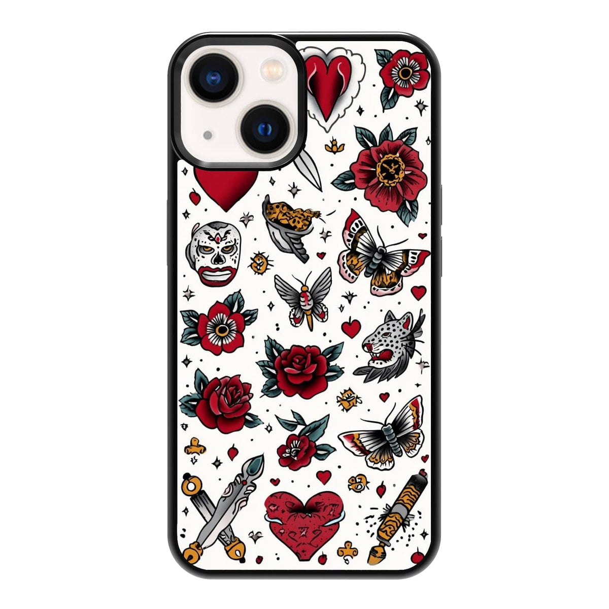 Dark Botanical Wildflower Forest Green Leaf White Blossom Nature Art Phone Case, Shockproof Protective Cover for iPhone 11 12 13 14 15 16 17 Pro Max Plus Mini XR 7 8 SE