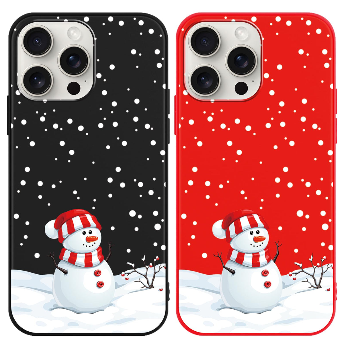 2 Pack Christmas Phone Case for iPhone 16 6.1'', Cute Christmas Tree Pattern Gifts Case with Gingerbread Canes Design Soft TPU Anti-Fall Protective Slim Shockproof Cover for Girl Women Men