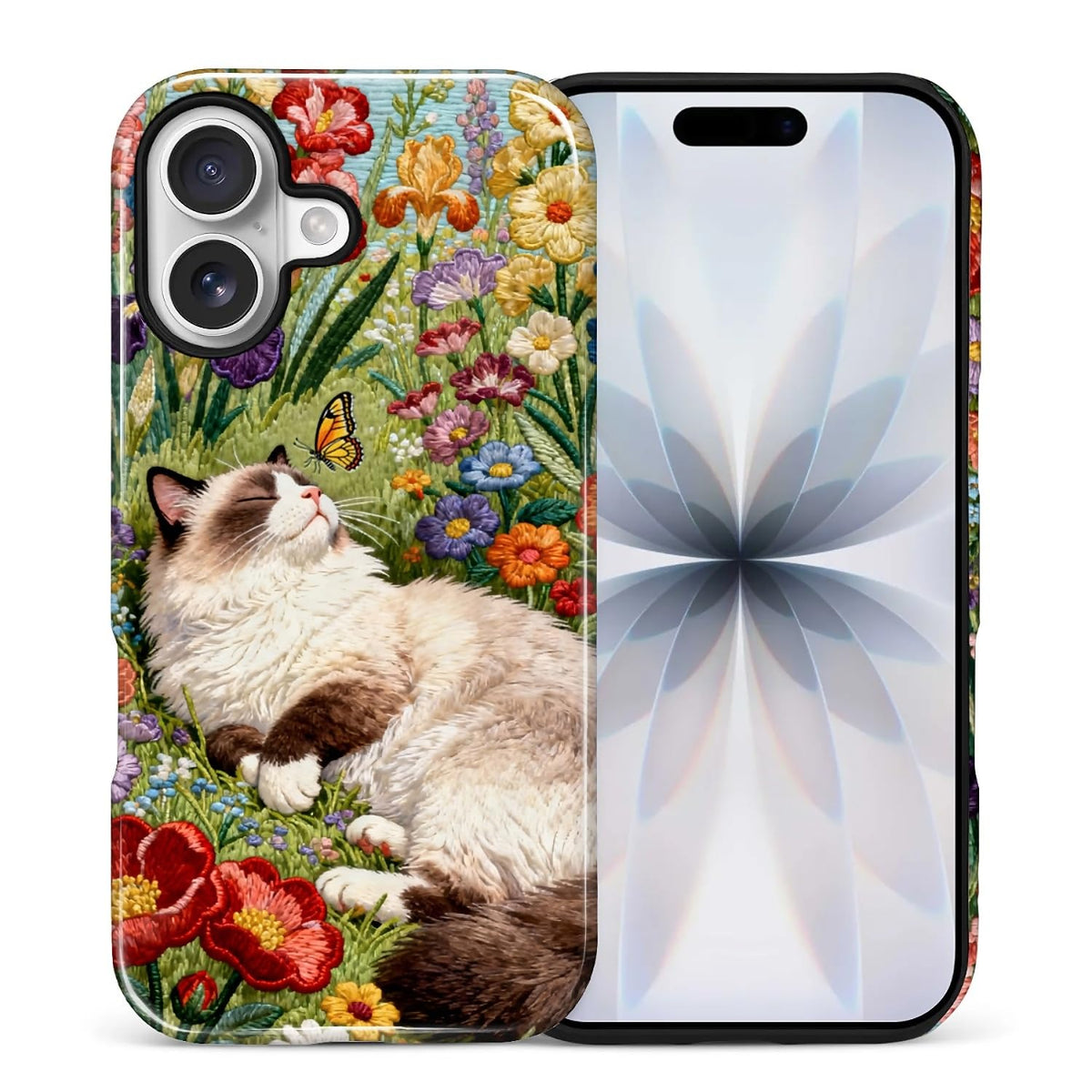 Case for iPhone 15, Shockproof Hybrid Protective Phone Case, Dual-Layer Drop Protection Anti-Scratch, Cozy Cats