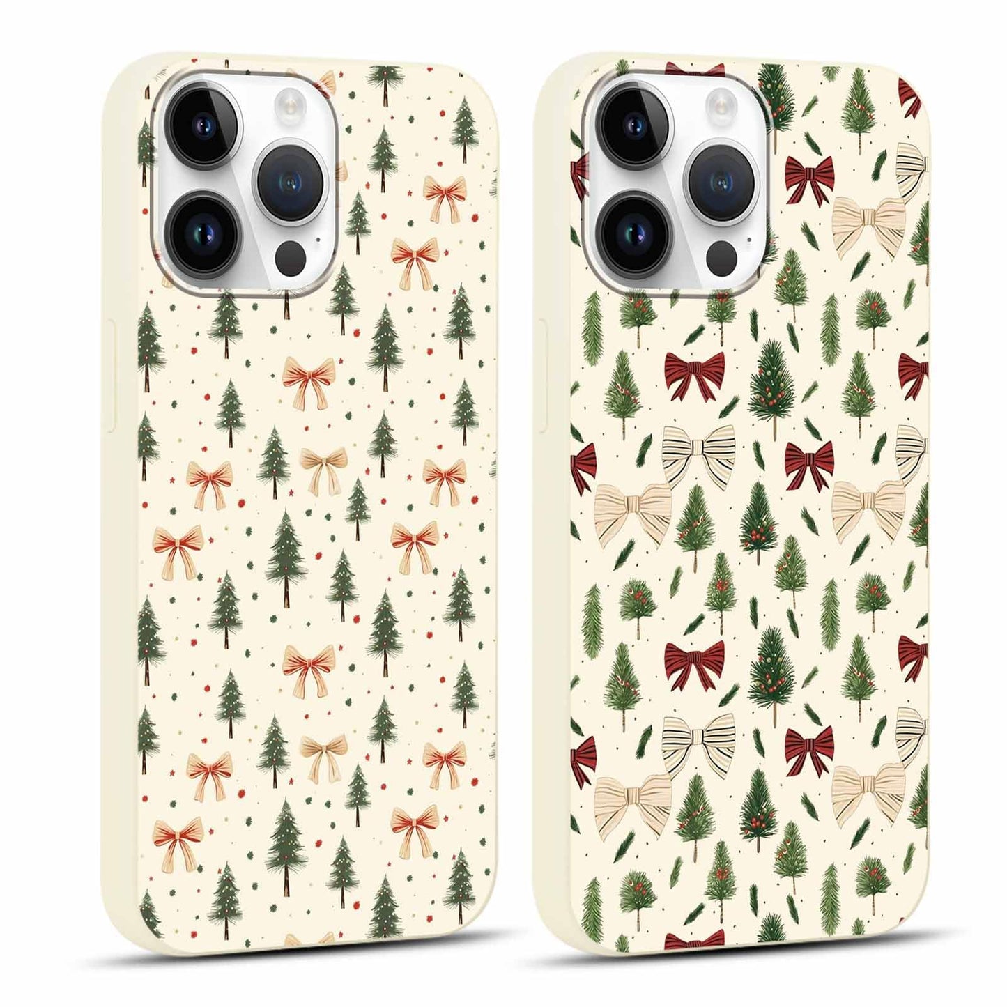 2 Pack Merry Christmas Phone Case for iPhone 16 6.1", Cute Xmas Christmas Tree Pattern Case with Candy Design Christmas Decorations Gifts Shockproof Soft Silicone Cover for Girl Women