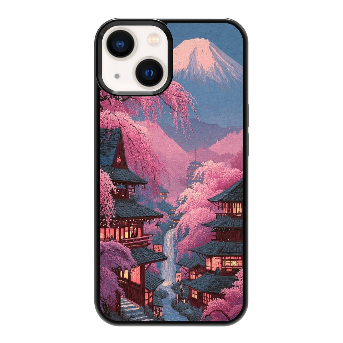 Dark Botanical Wildflower Forest Green Leaf White Blossom Nature Art Phone Case, Shockproof Protective Cover for iPhone 11 12 13 14 15 16 17 Pro Max Plus Mini XR 7 8 SE