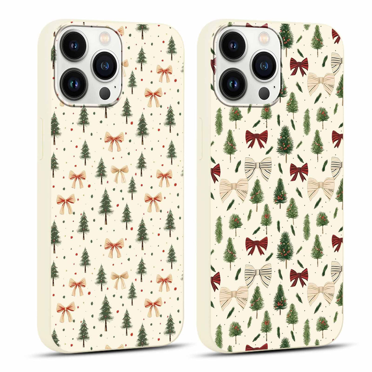 2 Pack Merry Christmas Phone Case for iPhone 16 6.1", Cute Xmas Christmas Tree Pattern Case with Candy Design Christmas Decorations Gifts Shockproof Soft Silicone Cover for Girl Women