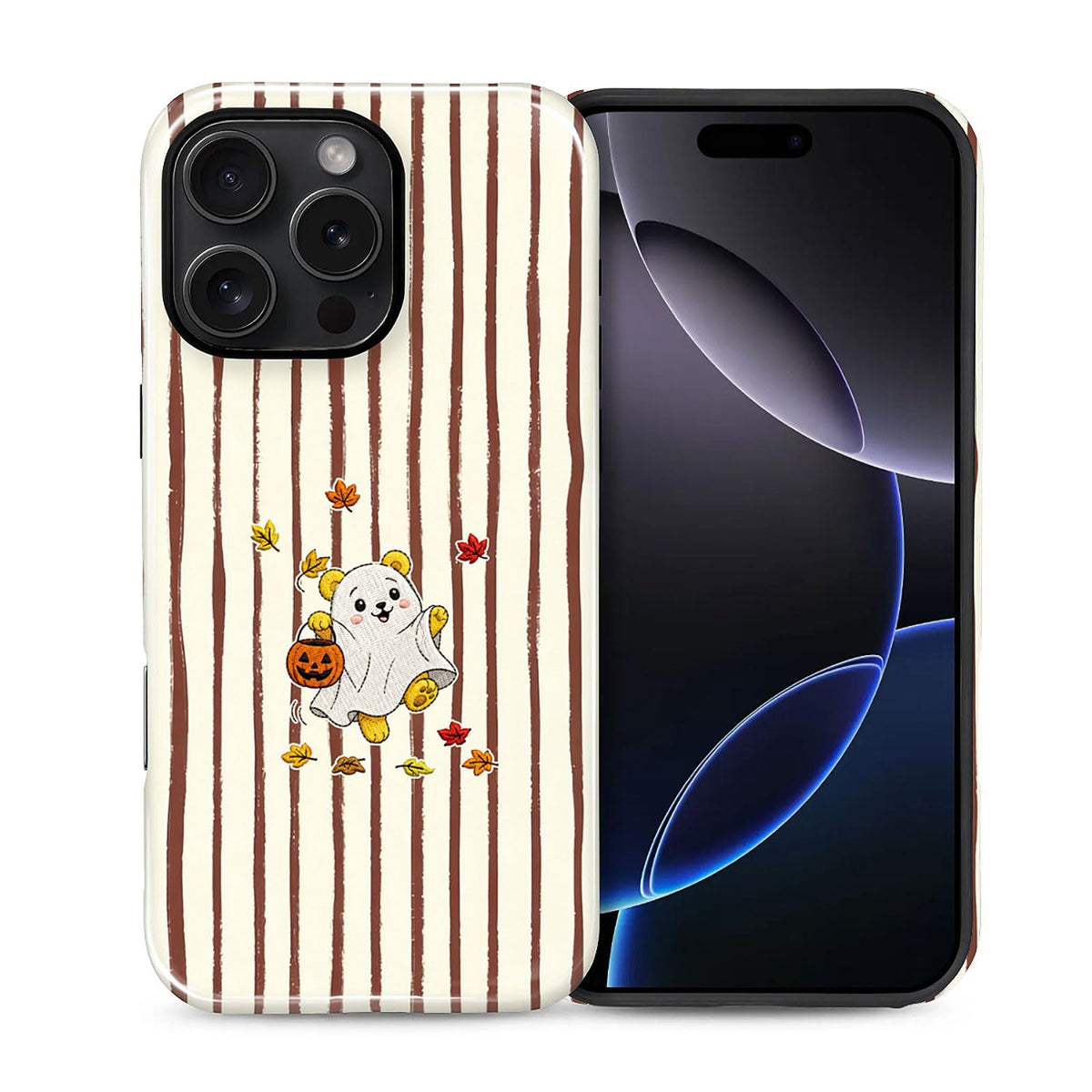 for iPhone 15 Pro Case,Hybrid 2-Layer Hard Shell + Silicone Protective Case -Resistant Shockproof- A Naughty Cat with Blue Stripes Eating Fish