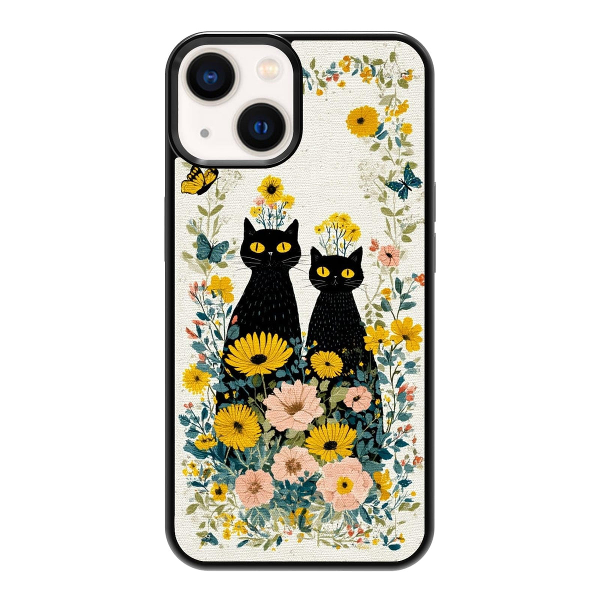 Plant Lover Black Cat Houseplants Indoor Garden Aesthetic Phone Case, Shockproof Protective Cover for iPhone 11 12 13 14 15 16 17 Pro Max Plus Mini XR 7 8 SE