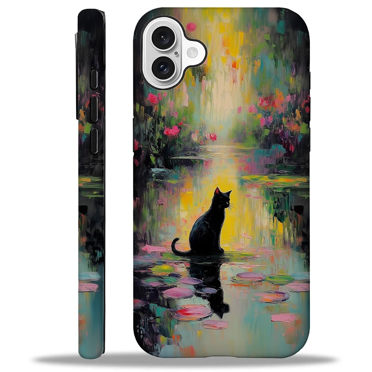 Case for iPhone 16 Pro Max,Aesthetic Frog Pond Splice Exquisitely Pattern Double Protective Phone Cover Cases Soft Silicone for iPhone 16 Pro Max