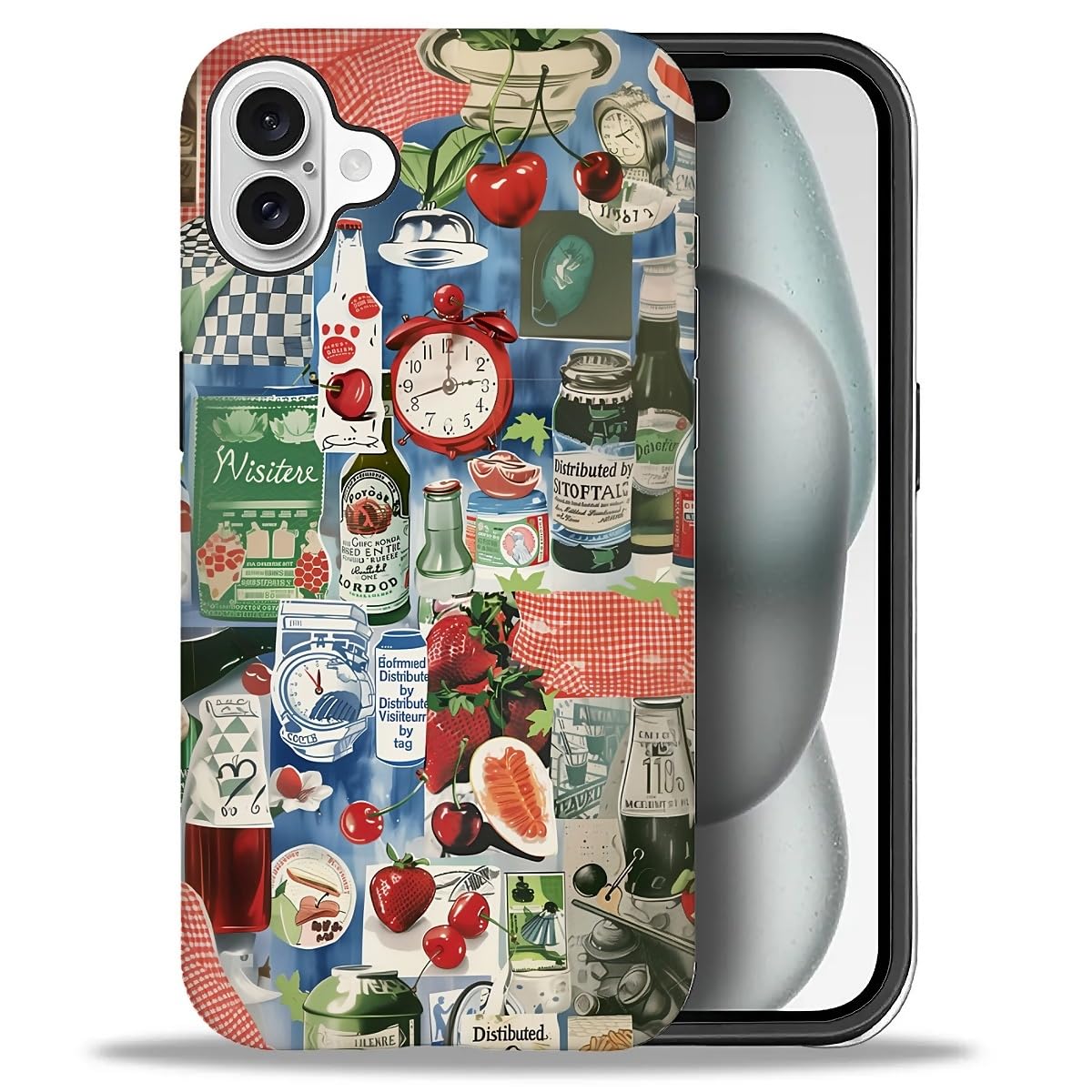DAIZAG Phone Case Compatible with iPhone 13/14,Christmas Santa Claus Mixed 2 Layer Soft Silicone+Hard PC Ddouble Protection Ultra-Thin Phone Case for iPhone 13/14