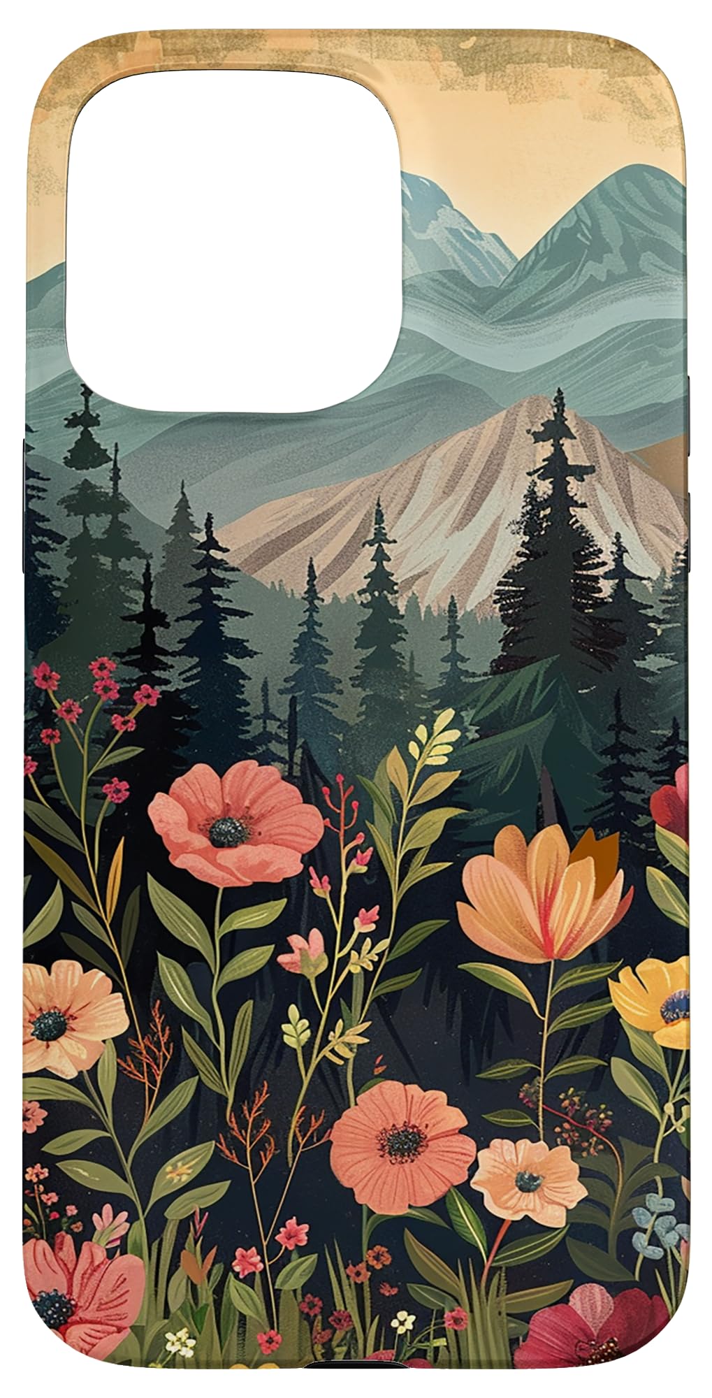 Floral Mountain Boho Pine Tree Forest Nature Case for iPhone 11