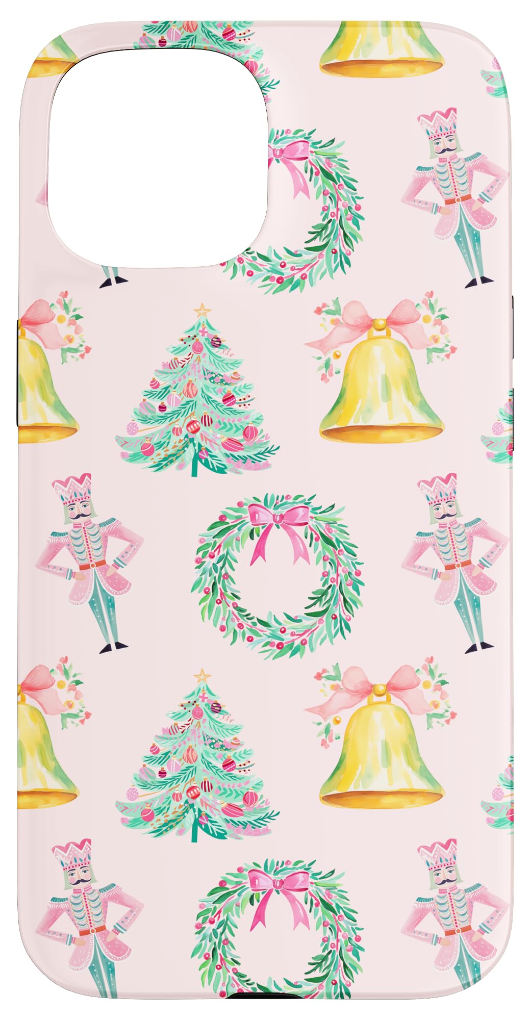 Preppy Pink Christmas Nutcracker Print Case for iPhone 15