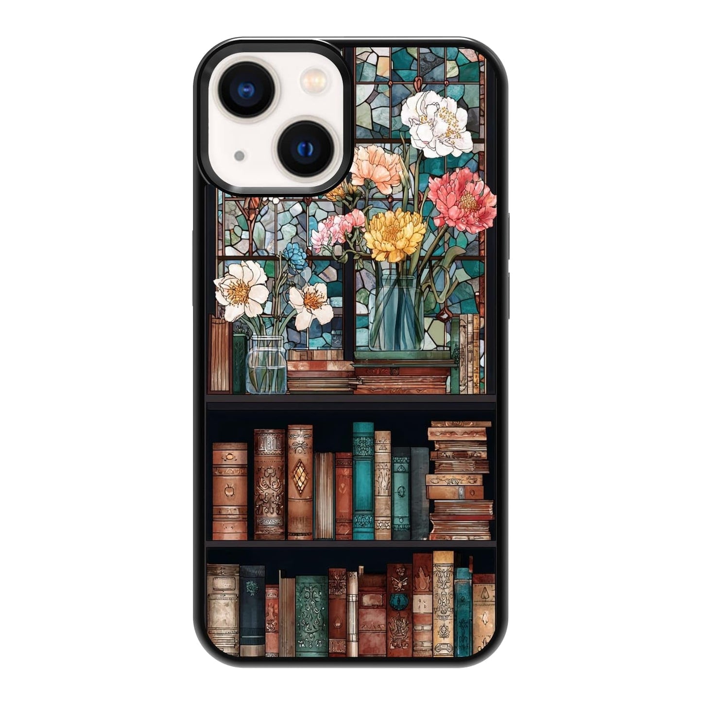Nature Stained Glass Green Forest Tree Sunlight Phone Case, Shockproof Protective Cover for iPhone 11 12 13 14 15 16 17 Pro Max Plus Mini XR 7 8 SE