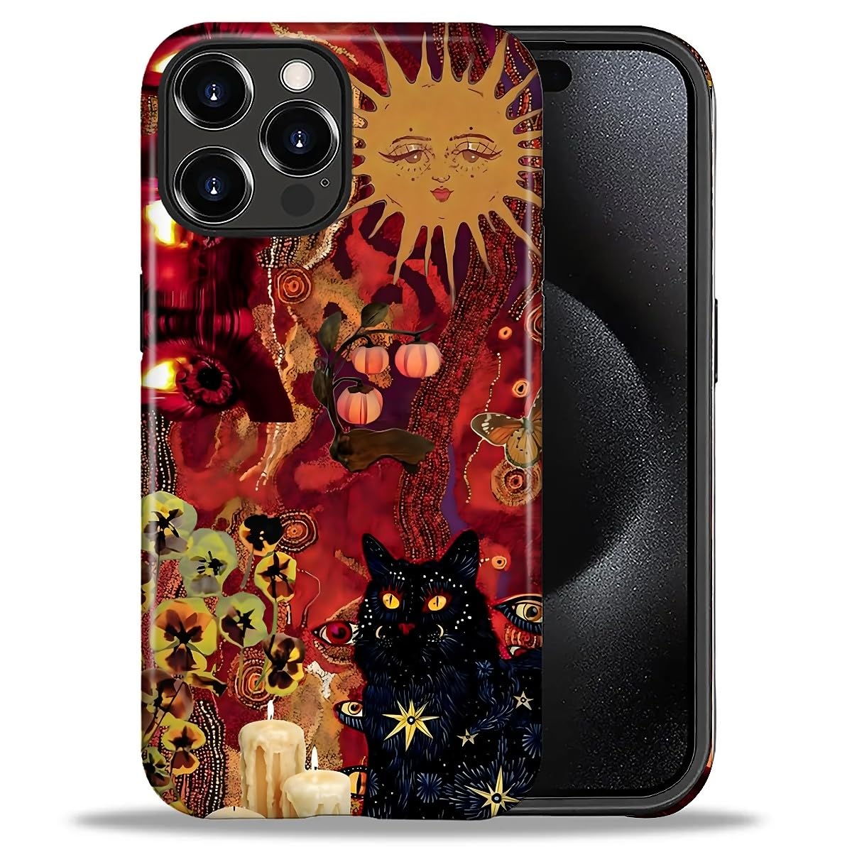 for iPhone 17 Case,Hybrid 2-Layer Hard Shell + Silicone Protective Case -Resistant Shockproof- Ally's Dog's Cute College Summer Flower Collage
