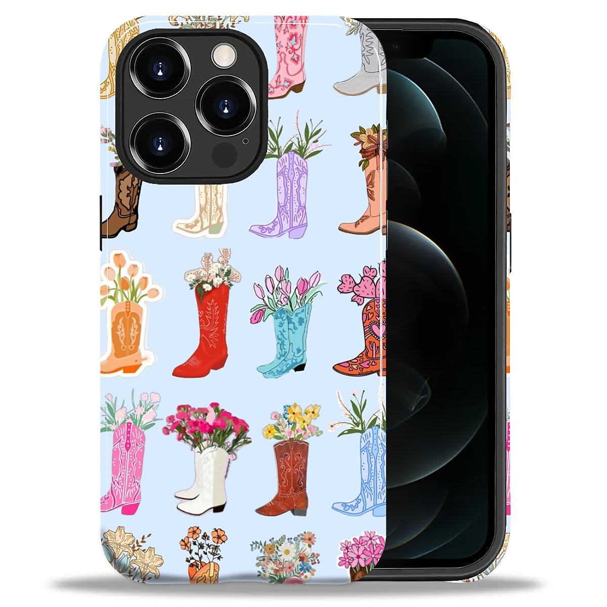 DAIZAG Case for iPhone 13 iPhone 14, Christmas Coffee Snowflake Cane Full-Body Design Hybrid Dual Protection Soft TPU + Hard PC, Shockproof Scratch-Resistant Protective Cover Phone Case for Men Women