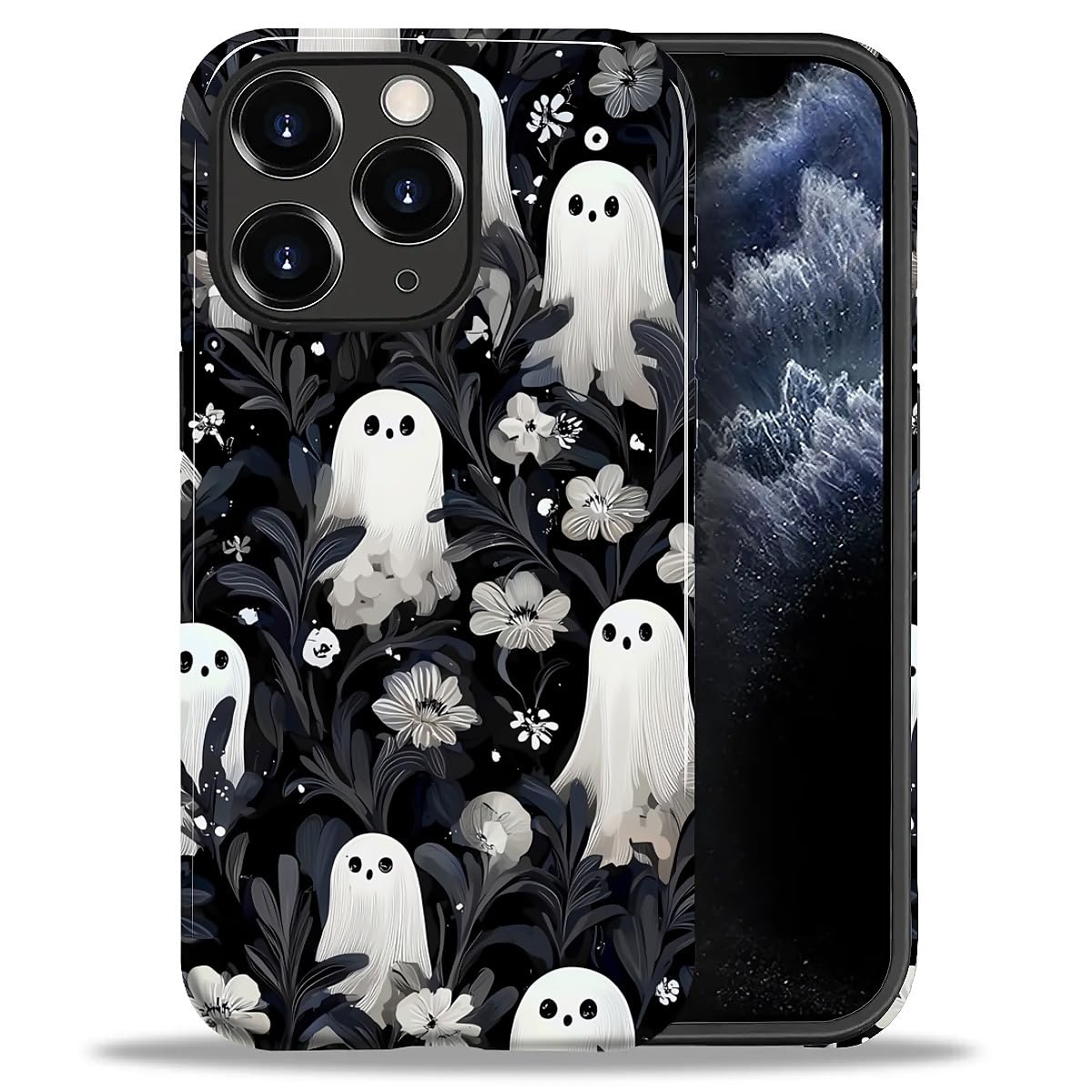 DAIZAG Case for iPhone 13 iPhone 14, Christmas Coffee Snowflake Cane Full-Body Design Hybrid Dual Protection Soft TPU + Hard PC, Shockproof Scratch-Resistant Protective Cover Phone Case for Men Women