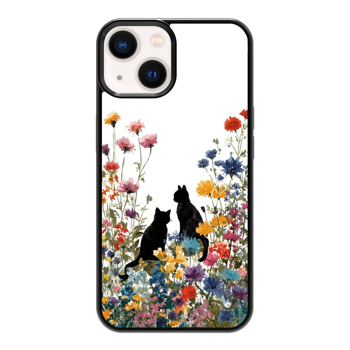 Black Cat Indoor Jungle Potted Plants Bookshelf Dark Green Botanical Urban Forest Phone Case, Shockproof Protective Cover for iPhone 11 12 13 14 15 16 17 Pro Max Plus Mini XR 7 8 SE