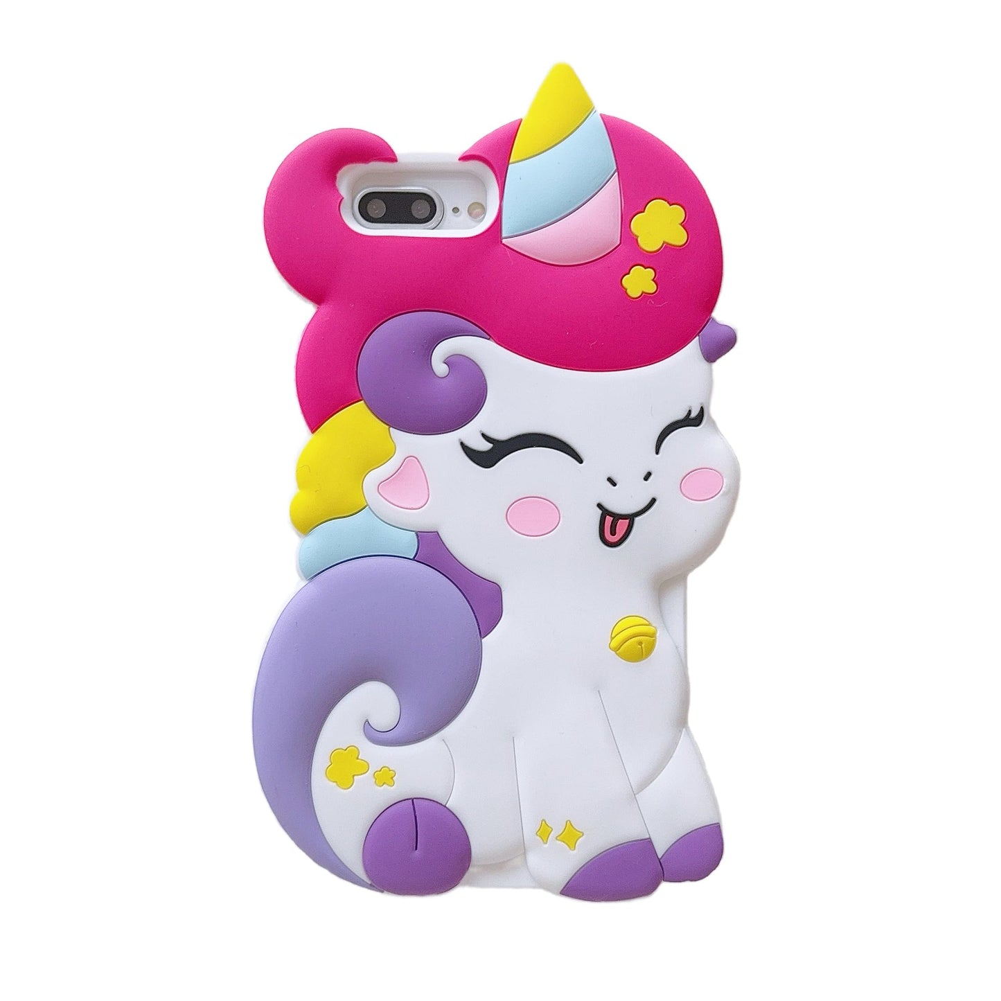 3D Cute Unicorn Soft Case for iPhone 13/iPhone 14 6.1 inch, 3D Cute Cartoon Kawaii Fashion Character Unicorn Horse Shape Kids Girls Women Soft Silicone Case
