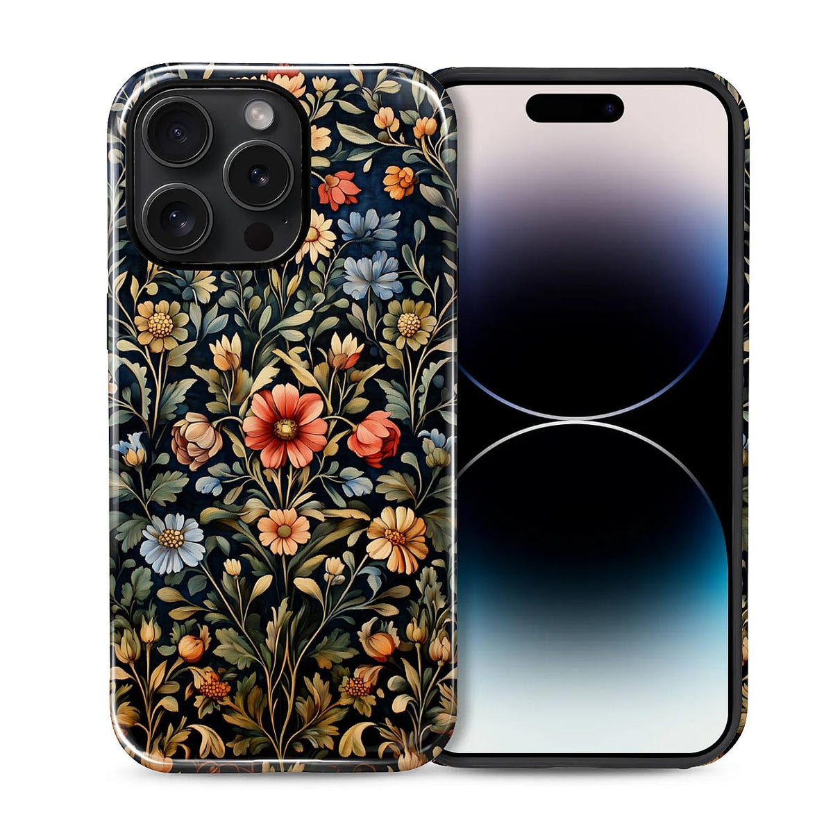 Compatible with iPhone 13 14 Case, Hybrid 2-Layer Case Shockproof Anti-Scratch for Girl Women Boy Men, Plant Collection for iPhone 13 14