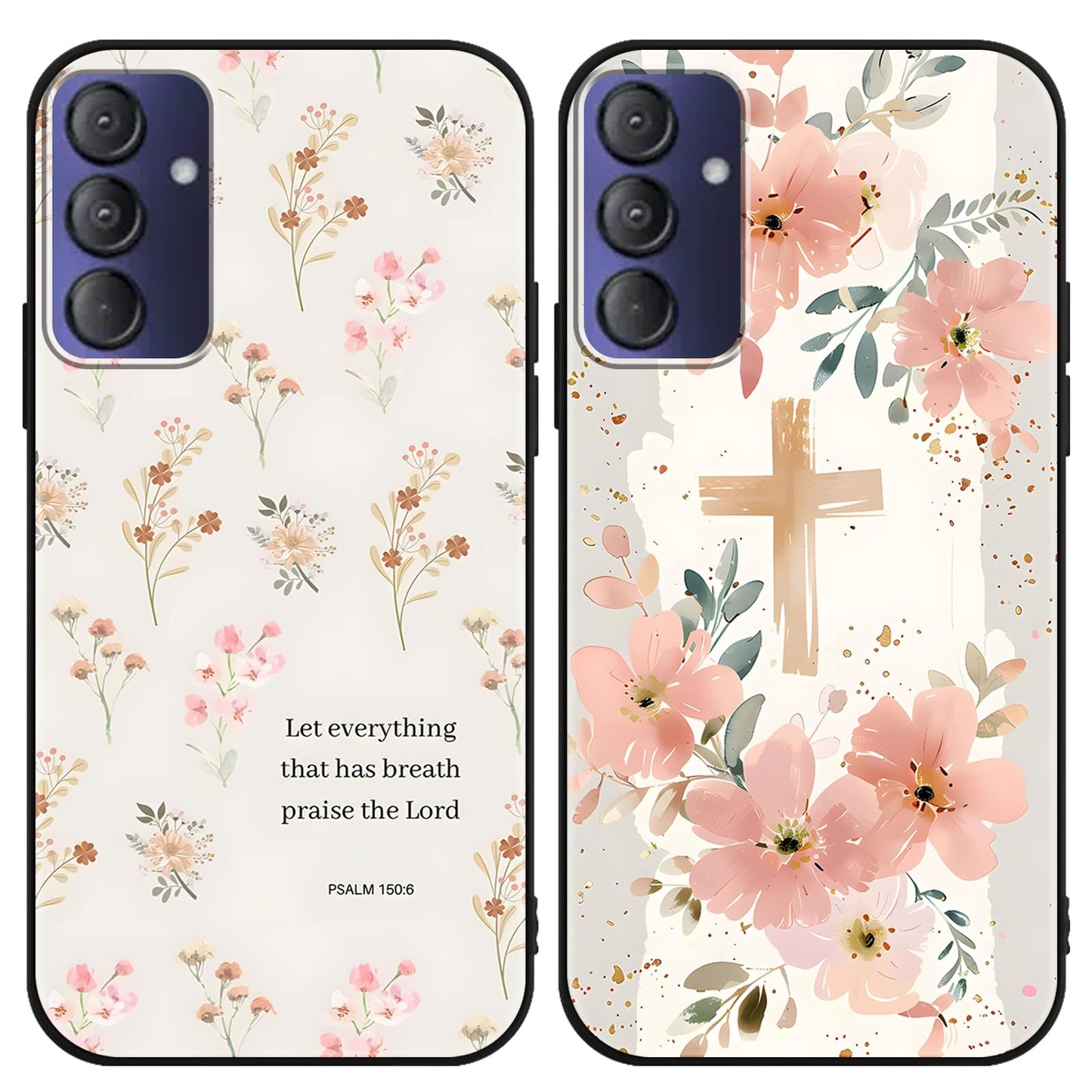 2 Pack Cartoon Floral Phone Case for Gabb Phone 4 6.1",Cute Kawaii Flower Collage Pattern Cases Aesthetic Design,Black TPU Bumper Protective Cover for Girls Women