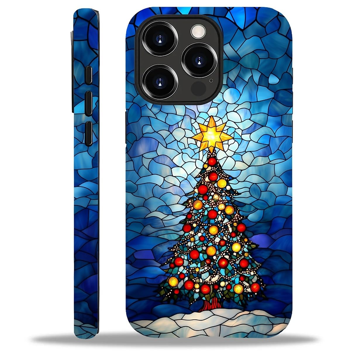 Case Compatible with iPhone 16,Christmas Decorations-Santa Claus Hybrid 2-Layer Hard Shell+Silicone Double Protective Scratch-Resistant Shockproof Case for iPhone 16