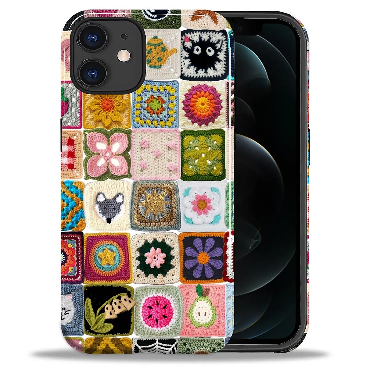 DAIZAG Case for iPhone 13 iPhone 14, Christmas Coffee Snowflake Cane Full-Body Design Hybrid Dual Protection Soft TPU + Hard PC, Shockproof Scratch-Resistant Protective Cover Phone Case for Men Women
