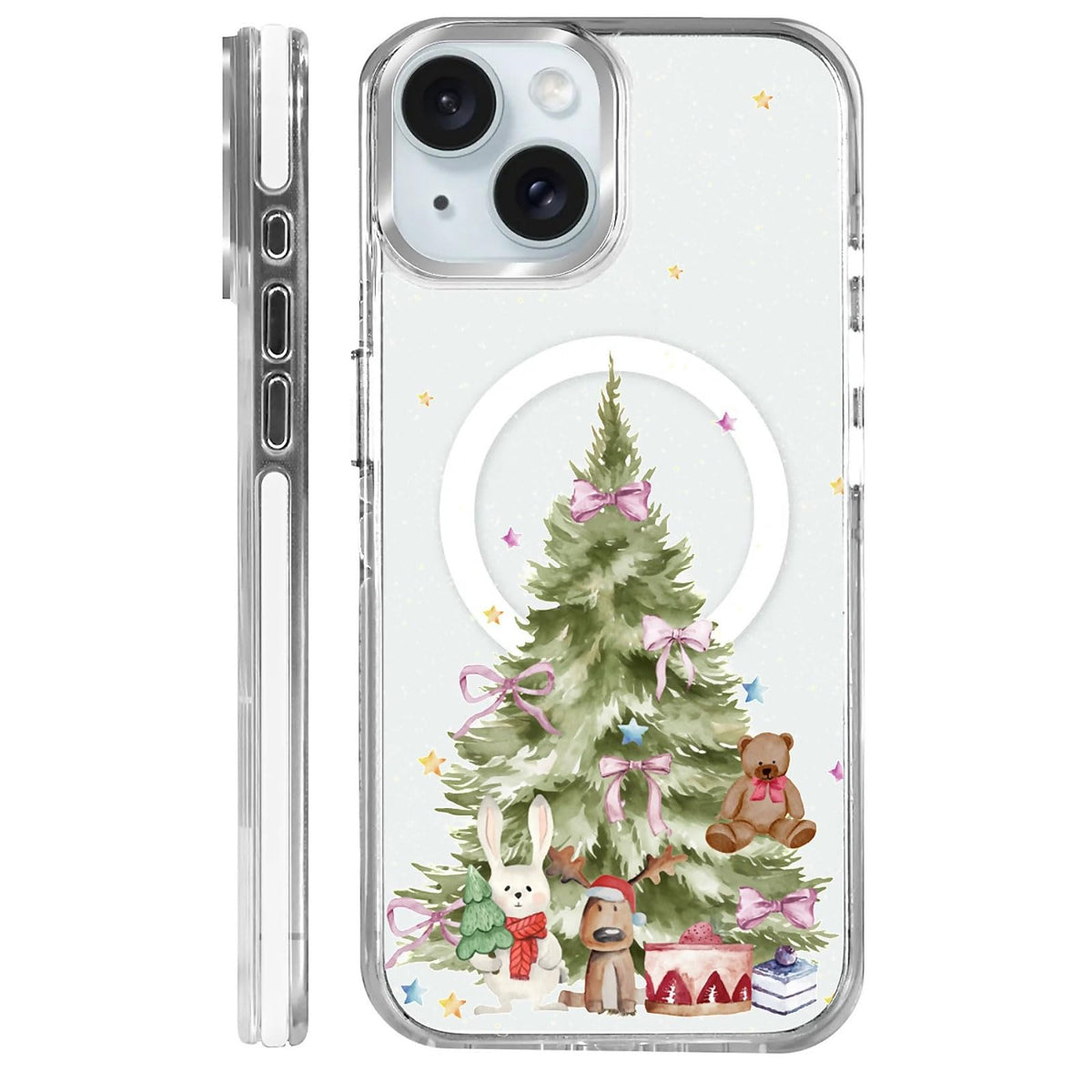 for iPhone 15 Case,Compatible with MagSafe,The Transparent TPU Silicone Protects The Phone Case from Drops, Slips and Fingerprints.Blue Ocean Whale Shark Octopus Turtle Collage