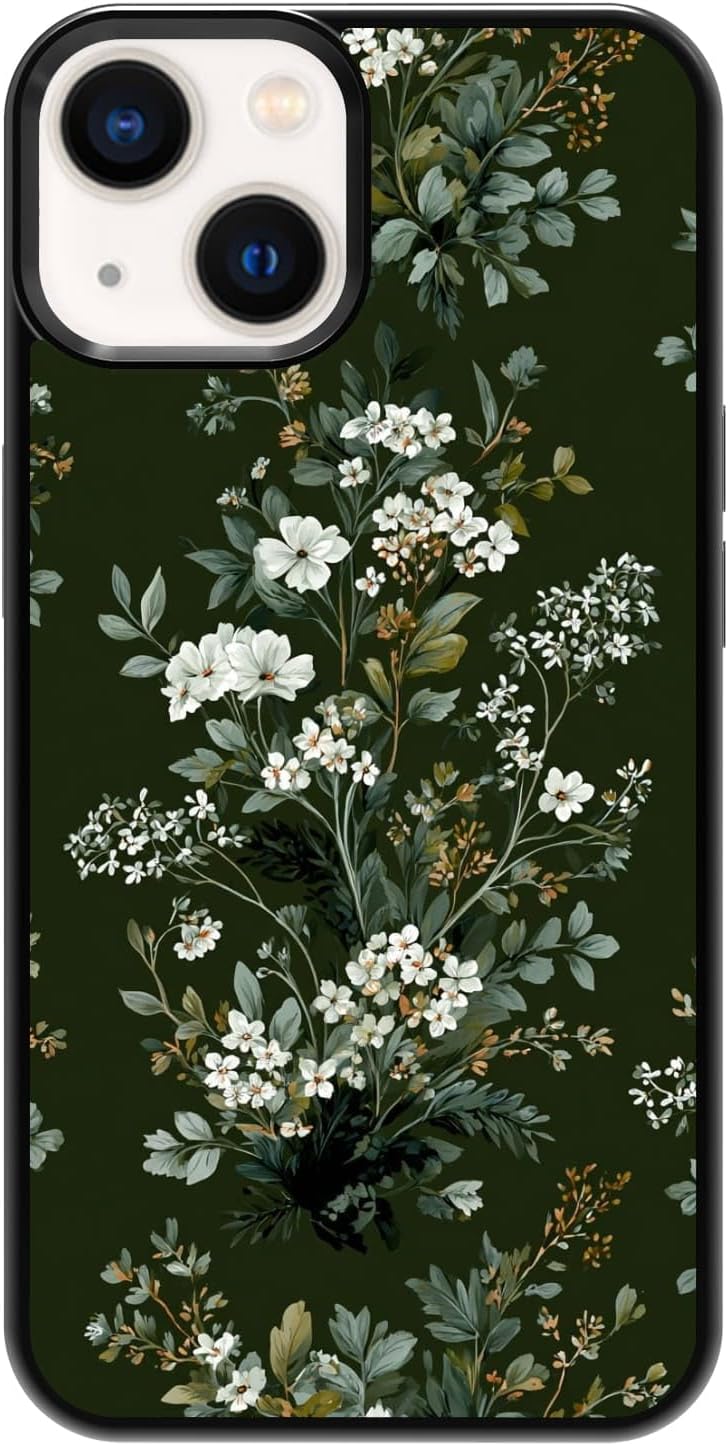 Lush Garden Wildflower Field Green Botanical Nature Aesthetic Phone Case, Shockproof Protective Cover for iPhone 11 12 13 14 15 16 17 Pro Max Plus Mini XR 7 8 SE