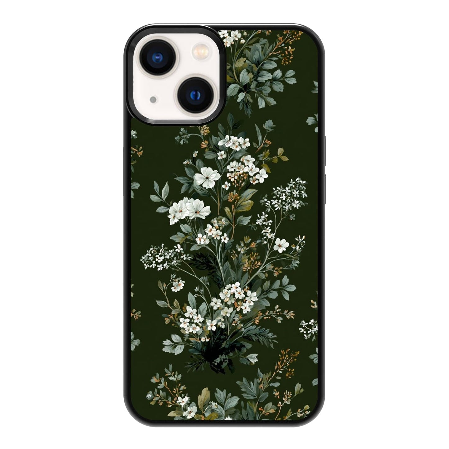 Lush Garden Wildflower Field Green Botanical Nature Aesthetic Phone Case, Shockproof Protective Cover for iPhone 11 12 13 14 15 16 17 Pro Max Plus Mini XR 7 8 SE