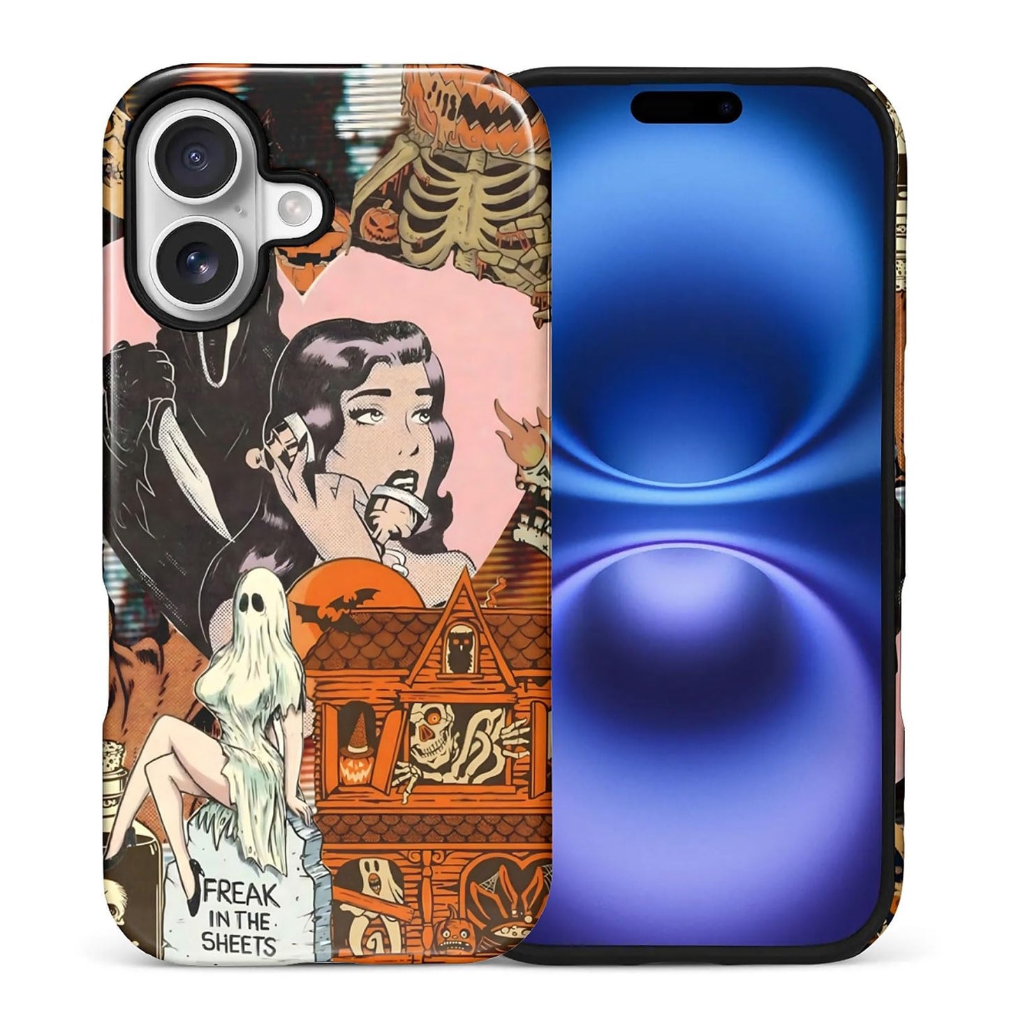 for iPhone 17 Case,Hybrid 2-Layer Hard Shell + Silicone Protective Case -Resistant Shockproof- Ally's Dog's Cute College Summer Flower Collage