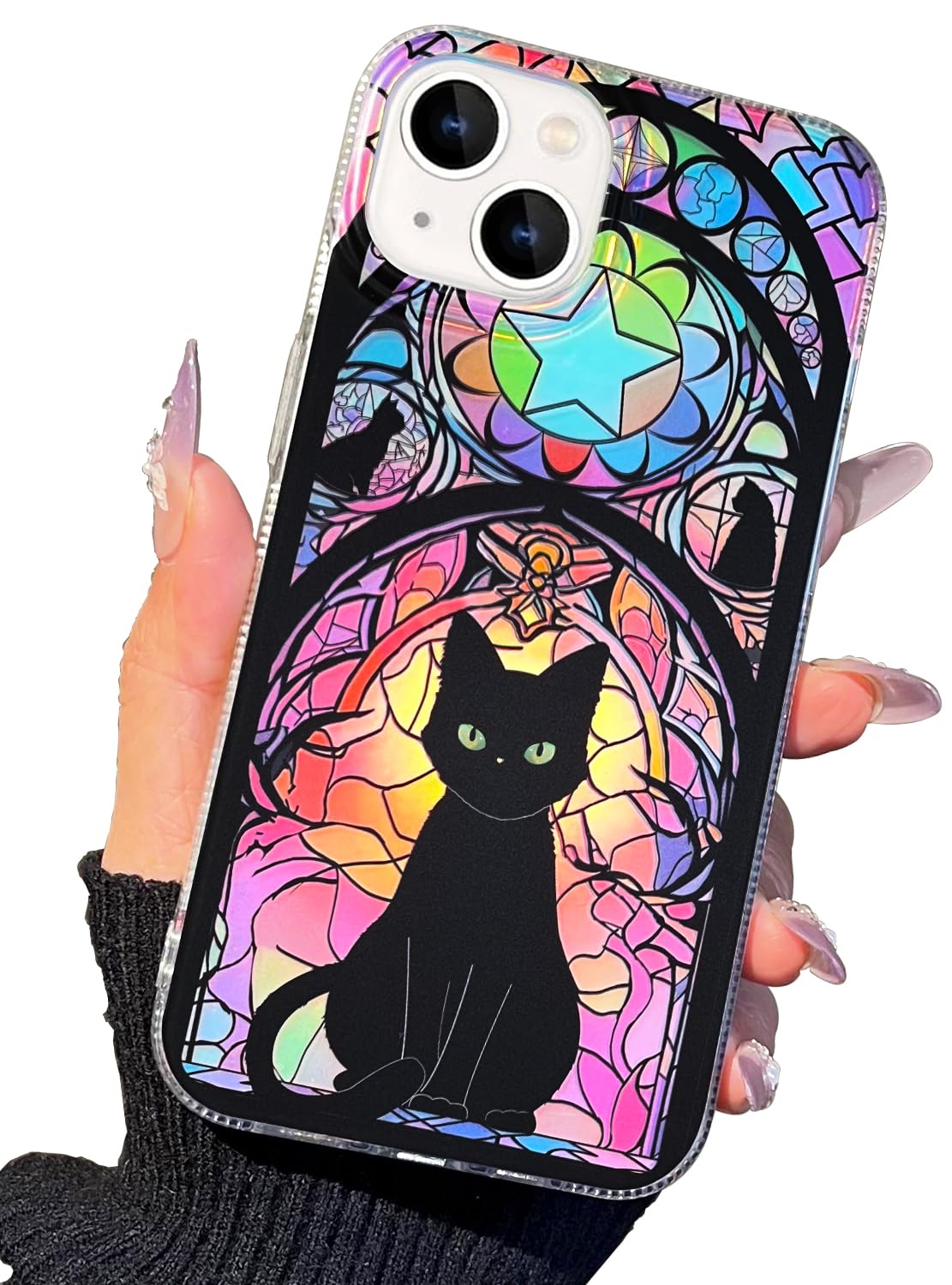 for iPhone 13 Case & iPhone 14 Case Shiny Cute cat Design,Fun Dog Soft Slim TPU Shockproof Protective Bumper Adorable Phone Cases Cover for Women Girls Aesthetic,iPhone 14/13 6.1"