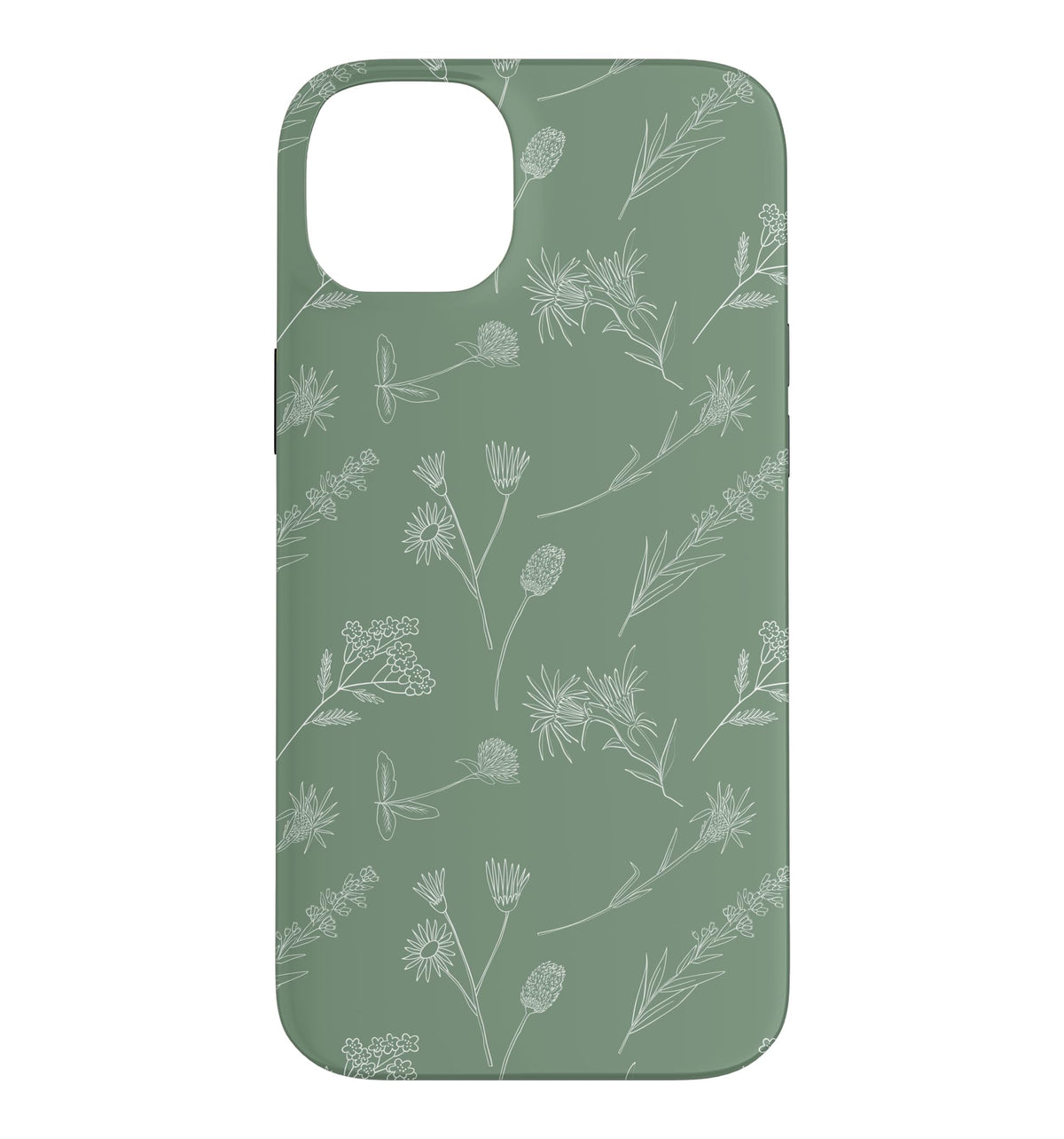 Leaves Botanical Plant Line Art Sage green Wildflower Floral Case for iPhone 16 Pro Max