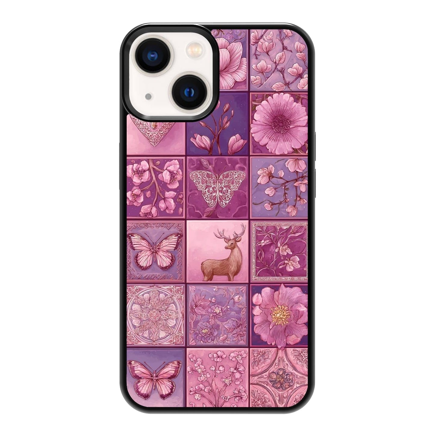 Dark Botanical Wildflower Forest Green Leaf White Blossom Nature Art Phone Case, Shockproof Protective Cover for iPhone 11 12 13 14 15 16 17 Pro Max Plus Mini XR 7 8 SE