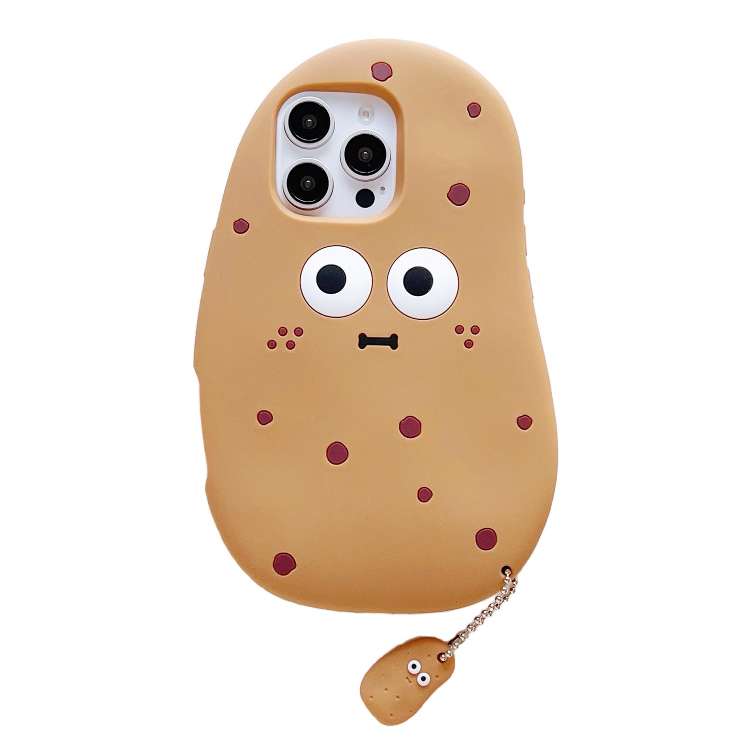 3D Potato Case for iPhone 16 6.1",Cartoon Cute Kawaii Lovely Character Potato Man with Pendant Shape Kids Teens Girls Women Soft Silicone Case for iPhone 16 6.1 inch 2024