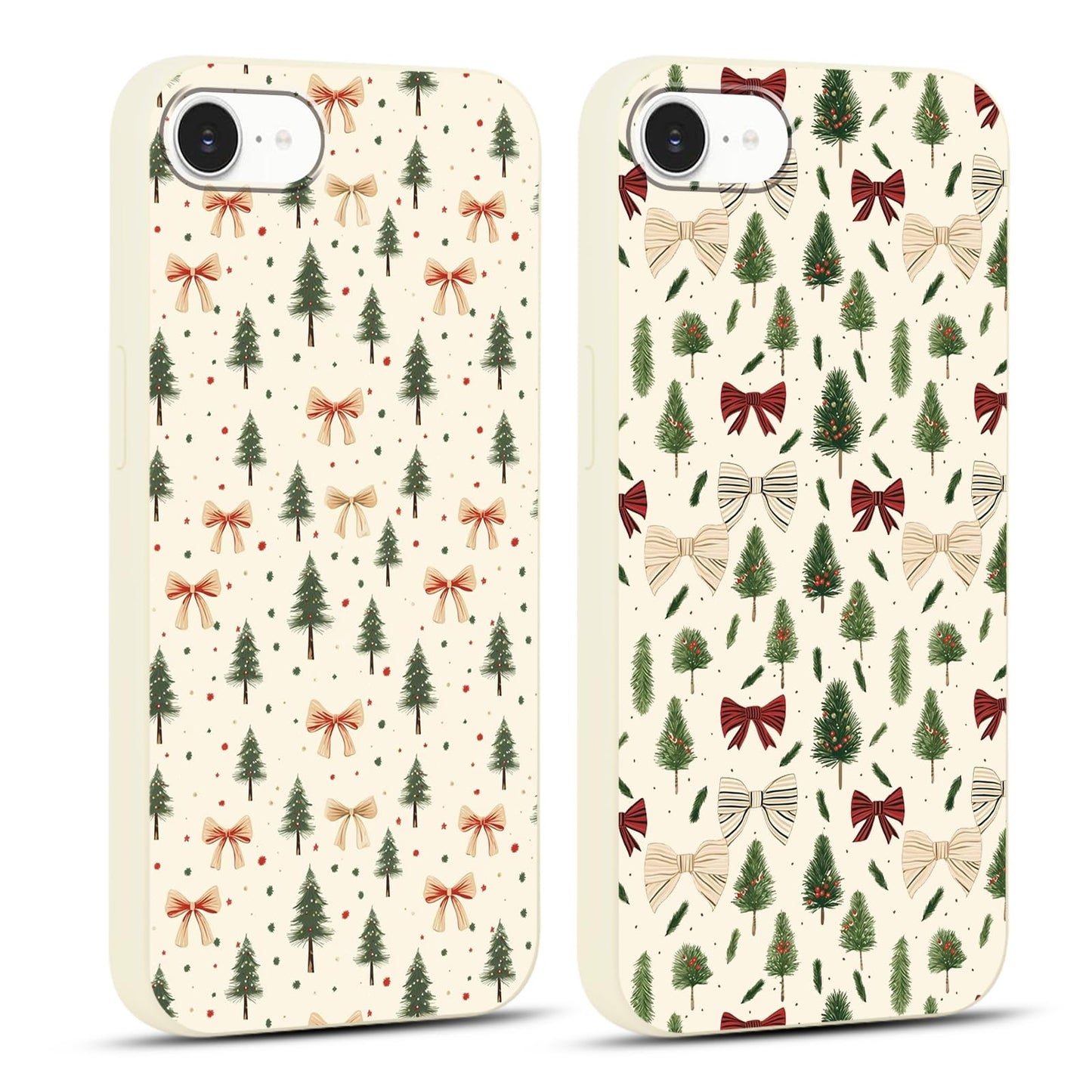 2 Pack Merry Christmas Phone Case for iPhone 16 6.1", Cute Xmas Christmas Tree Pattern Case with Candy Design Christmas Decorations Gifts Shockproof Soft Silicone Cover for Girl Women
