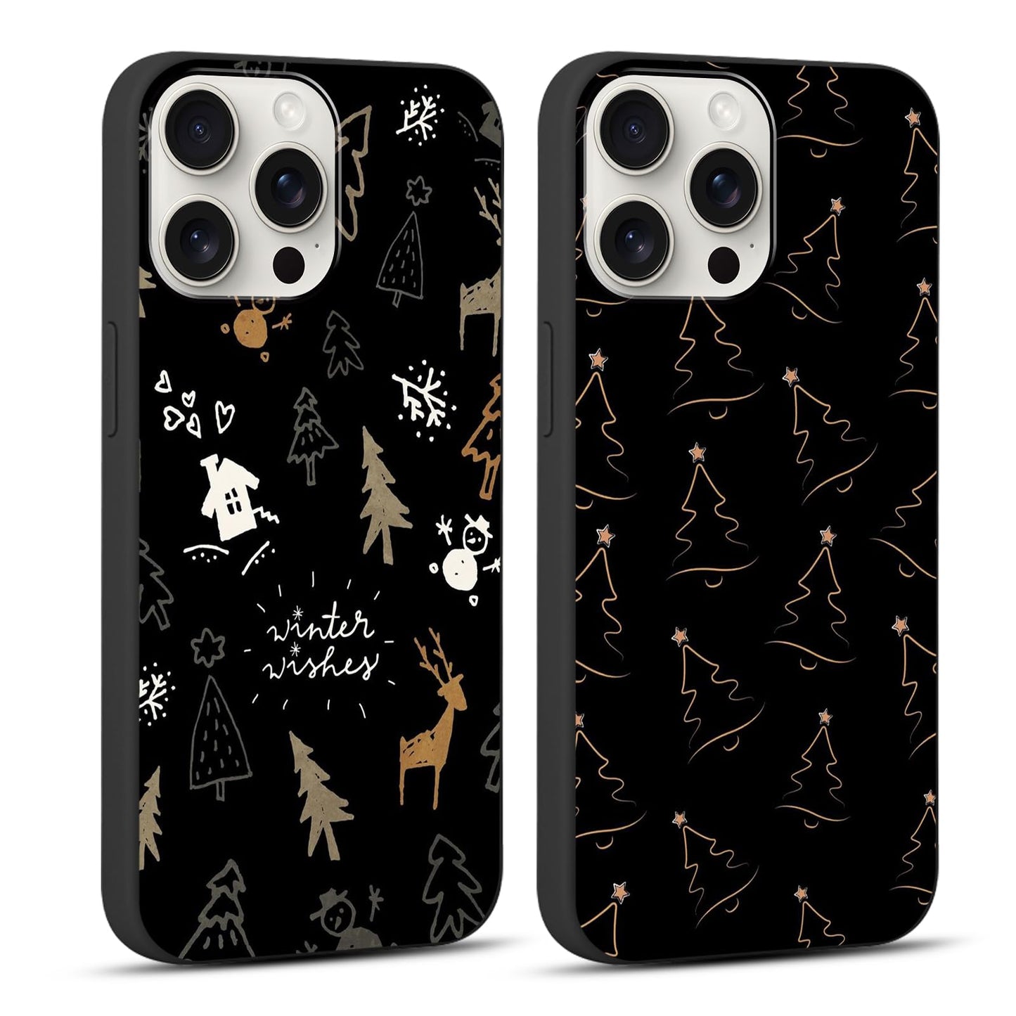 2 Pack Merry Christmas Phone Case for iPhone 13 / iPhone 14 6.1", Cute Red Christmas Truck Car Tree Candy Snowflake Pattern Case Anti-Scratch Shockproof Soft Silicone Gifts Girl Women Cover