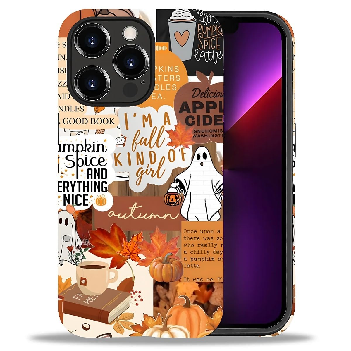 Case for iPhone 17,Drop Protection Hybrid 2-Layer Hard Phone Cover-Vintage Christmas Stamps Collage