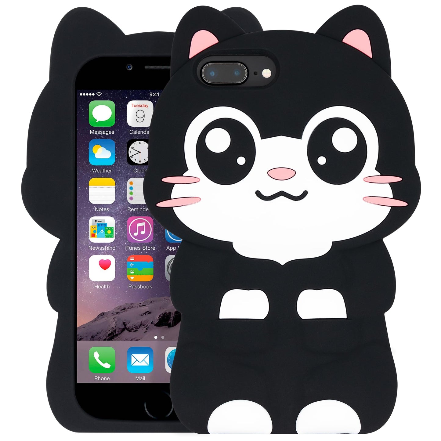 Dumkery Cute Pocket Cat iPhone 11 Case, Kitty Cat 3D Funny Cartoon Animals Soft Silicone Full Protection Shockproof Cases Cover Skin for Kids Girls Women Children