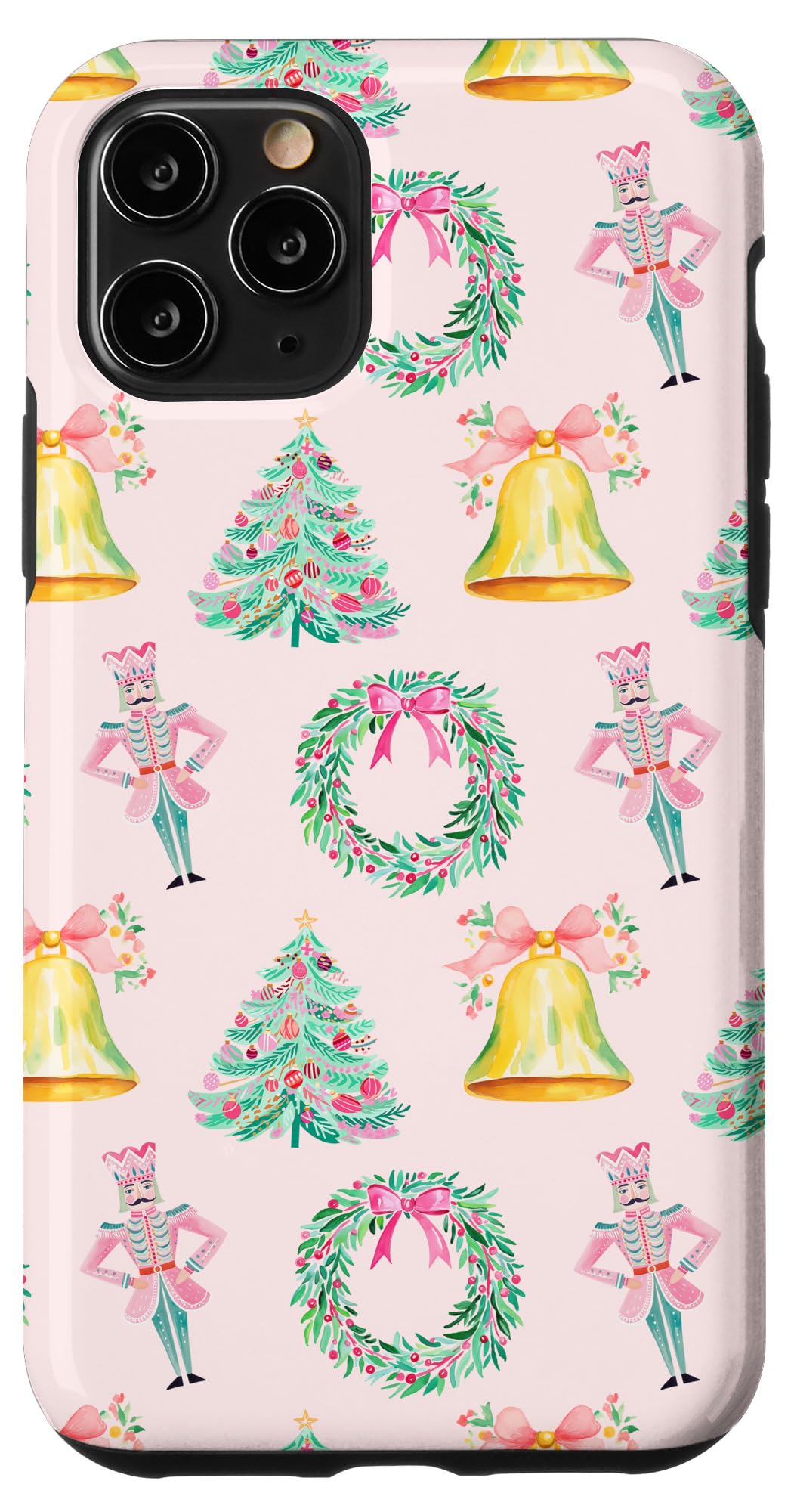 Preppy Pink Christmas Nutcracker Print Case for iPhone 15