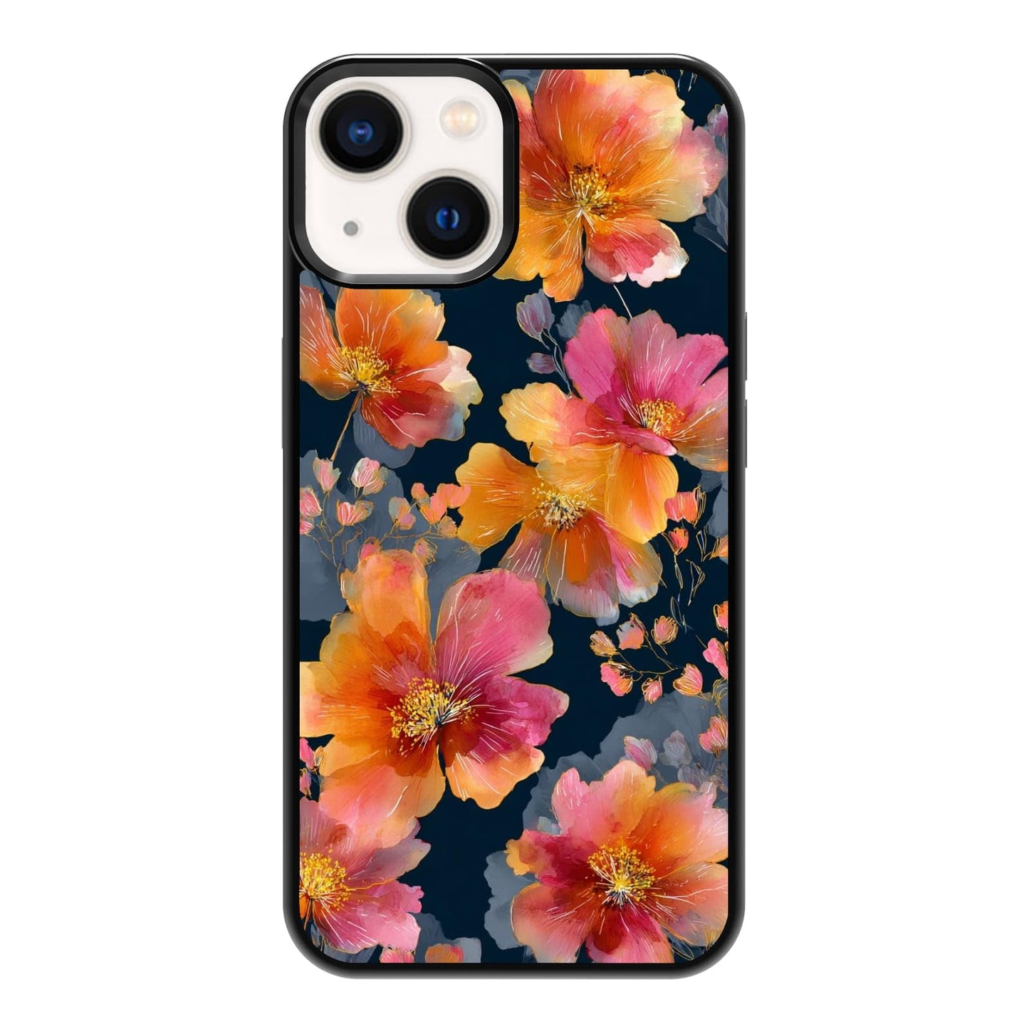 Elegant Forest Green Botanical Leaf and Plant Illustration Phone Case, Shockproof Protective Cover for iPhone 11 12 13 14 15 16 17 Pro Max Plus Mini XR 7 8 SE