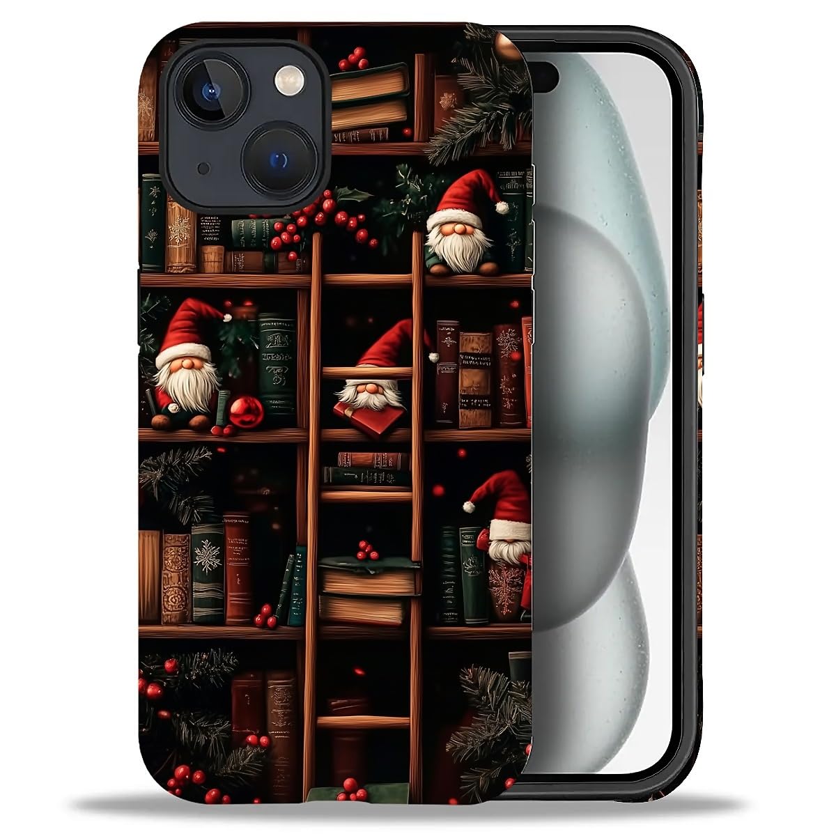 DAIZAG Phone Case Compatible with iPhone 13/14,Christmas Santa Claus Mixed 2 Layer Soft Silicone+Hard PC Ddouble Protection Ultra-Thin Phone Case for iPhone 13/14