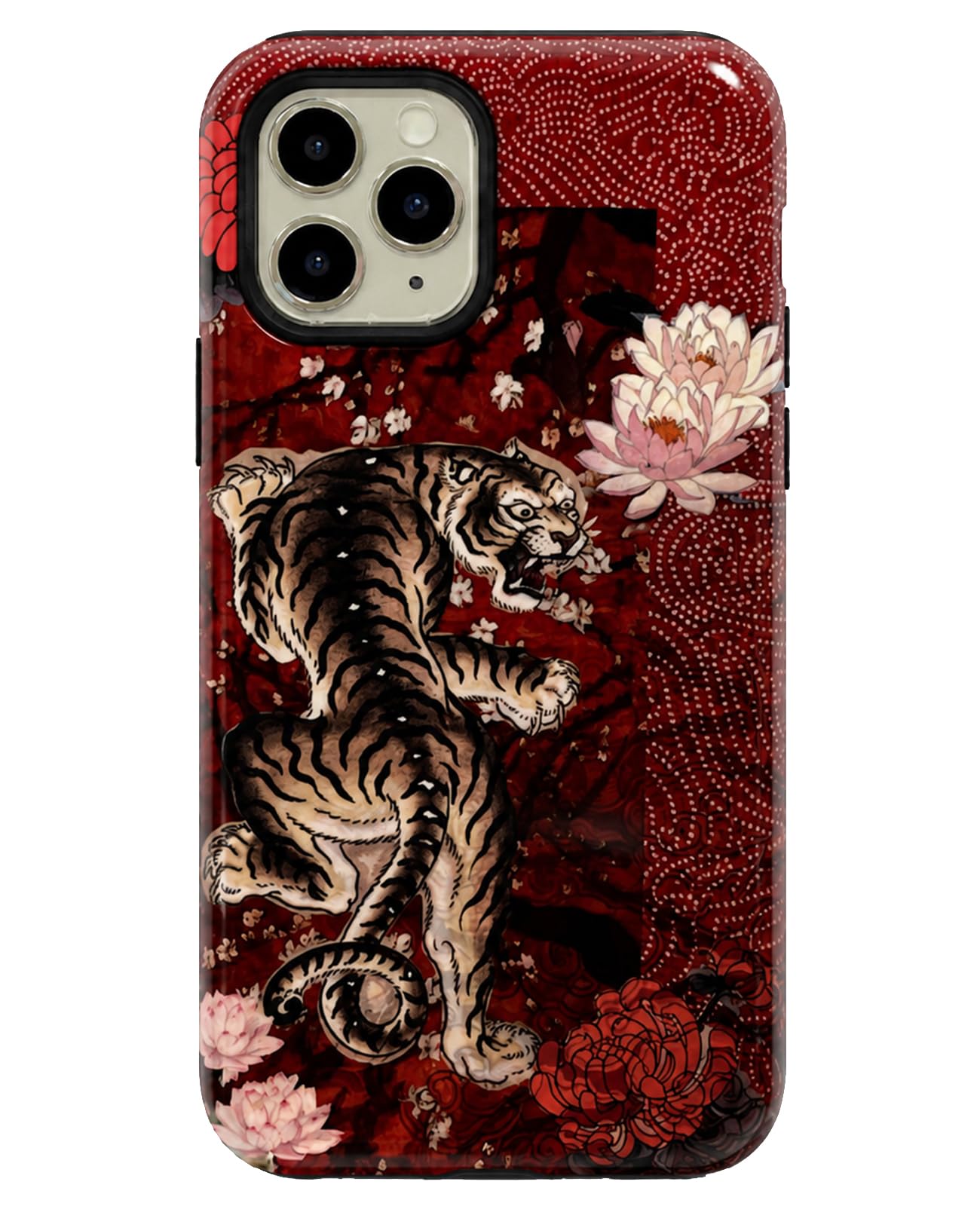 for iPhone 17 Pro Case Cute Retro Chinese-Style Tiger Phone Case Made of Hard PC Material, It Provides Full Protection with A Glossy Finish for Women (Green, iPhone 17 Pro)