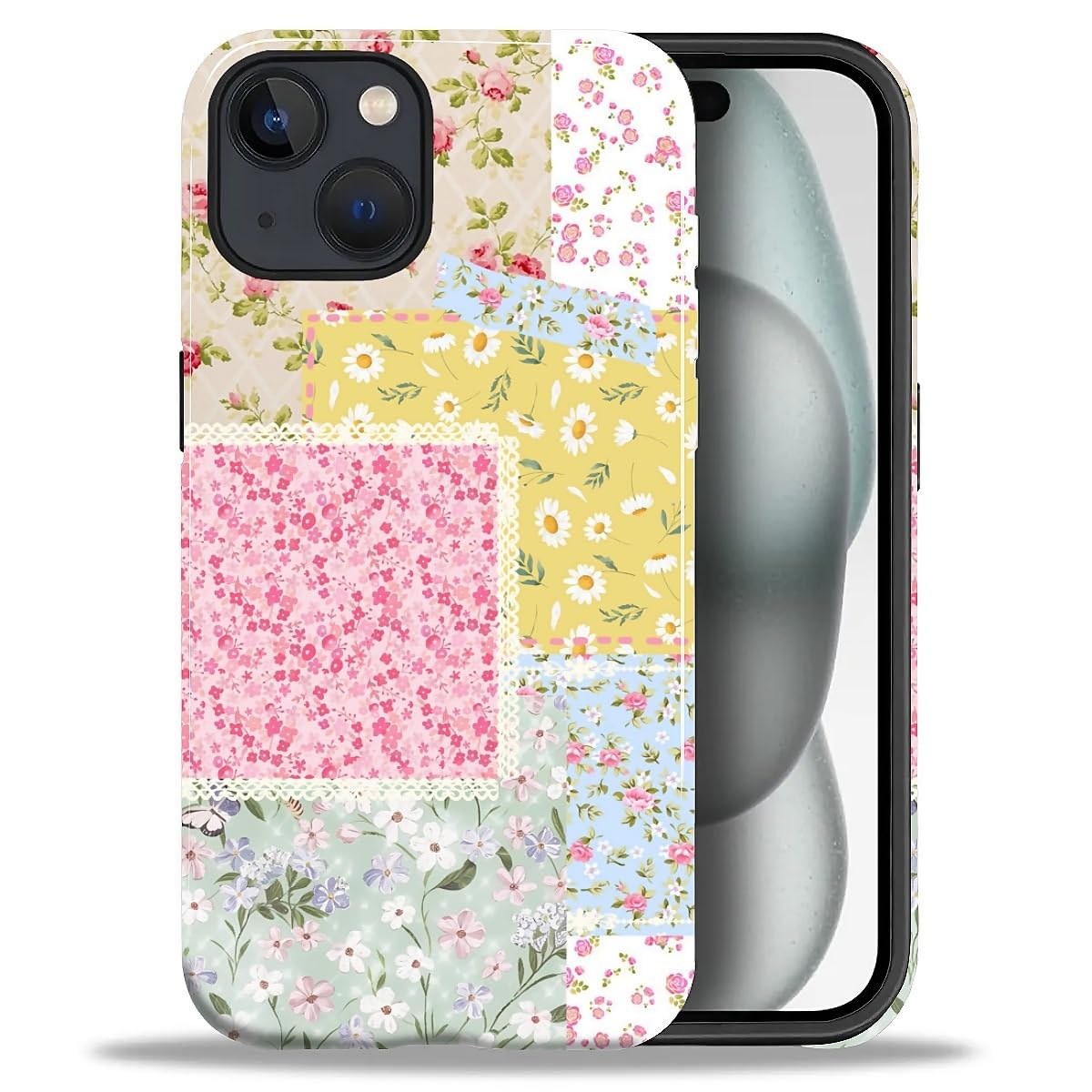 DAIZAG Case for iPhone 13 iPhone 14, Christmas Coffee Snowflake Cane Full-Body Design Hybrid Dual Protection Soft TPU + Hard PC, Shockproof Scratch-Resistant Protective Cover Phone Case for Men Women
