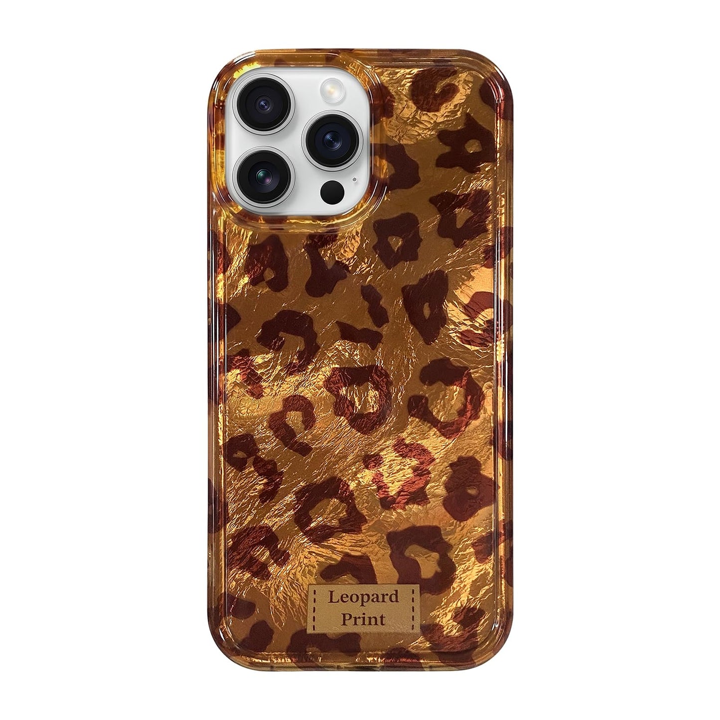 inewateri Compatible for iPhone 16 Pro Max Case with Cute Cheetah Leopard Print Retro Aesthetics Design Soft Slim TPU Shockproof Protective Bumper Glitter Shiny Phone Cover-Blue