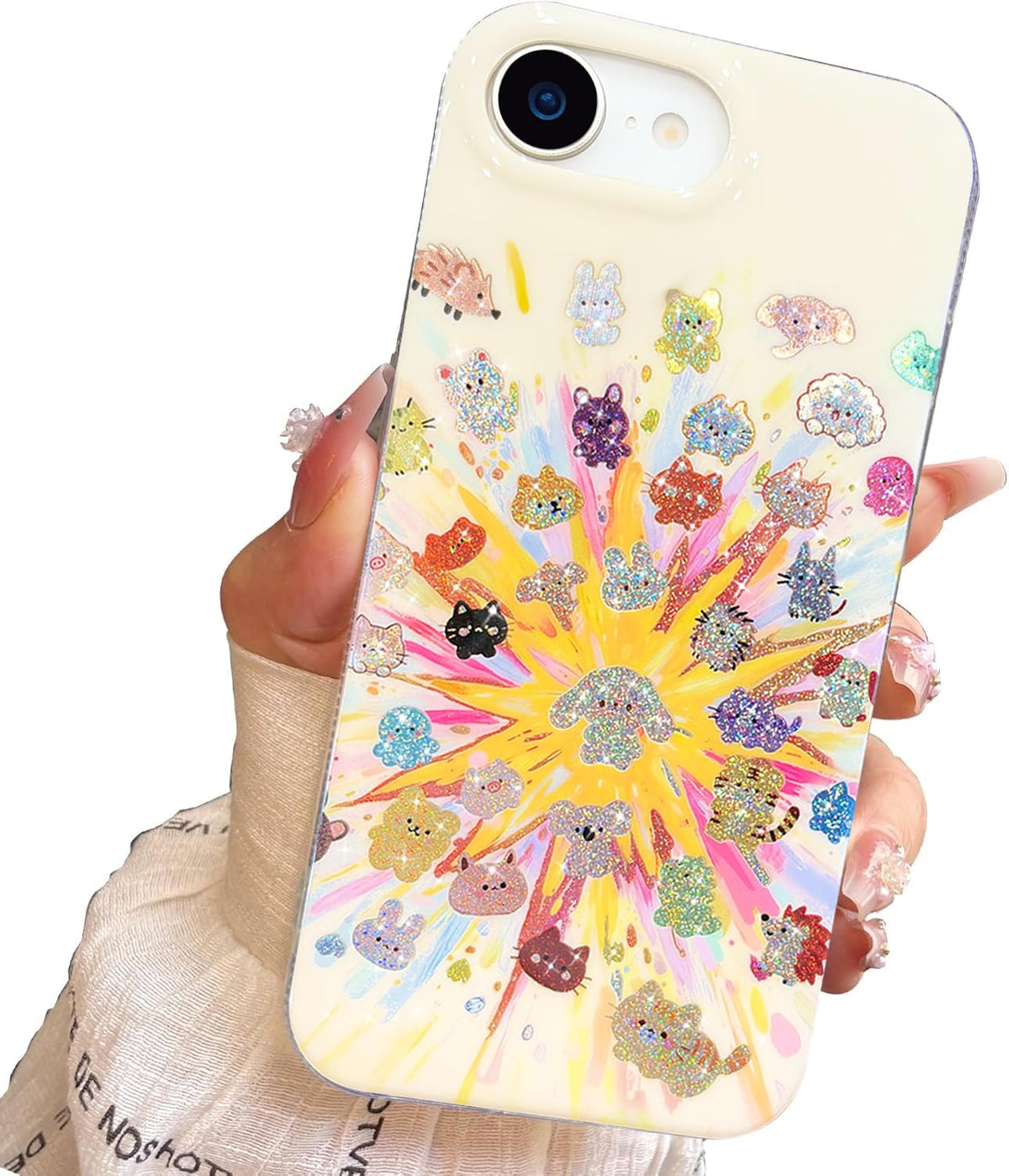 iPhone 13/14 Case, Black Cat Design, Slim Silicone Bumper Case, Wireless Charging Compatible