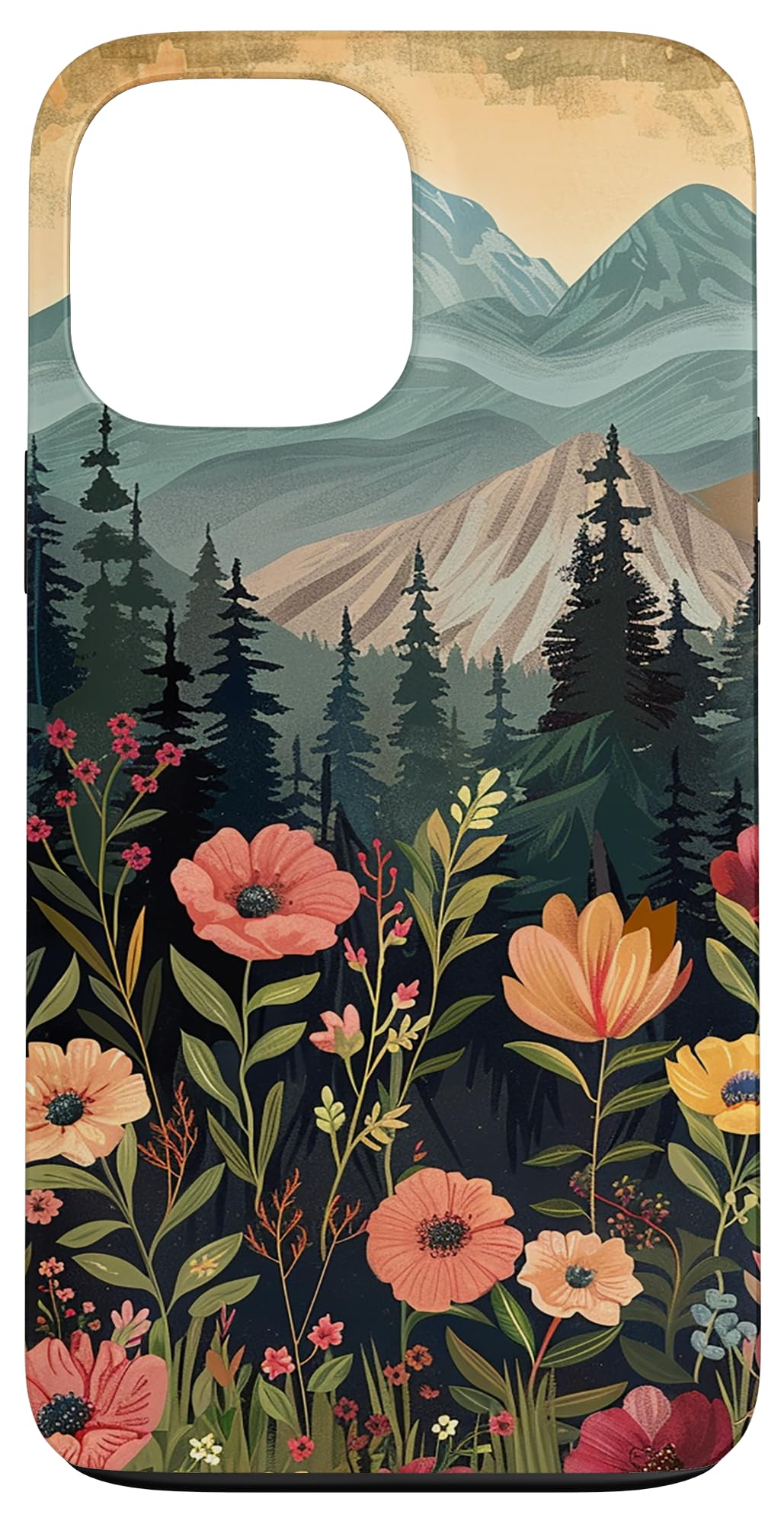 Floral Mountain Boho Pine Tree Forest Nature Case for iPhone 11