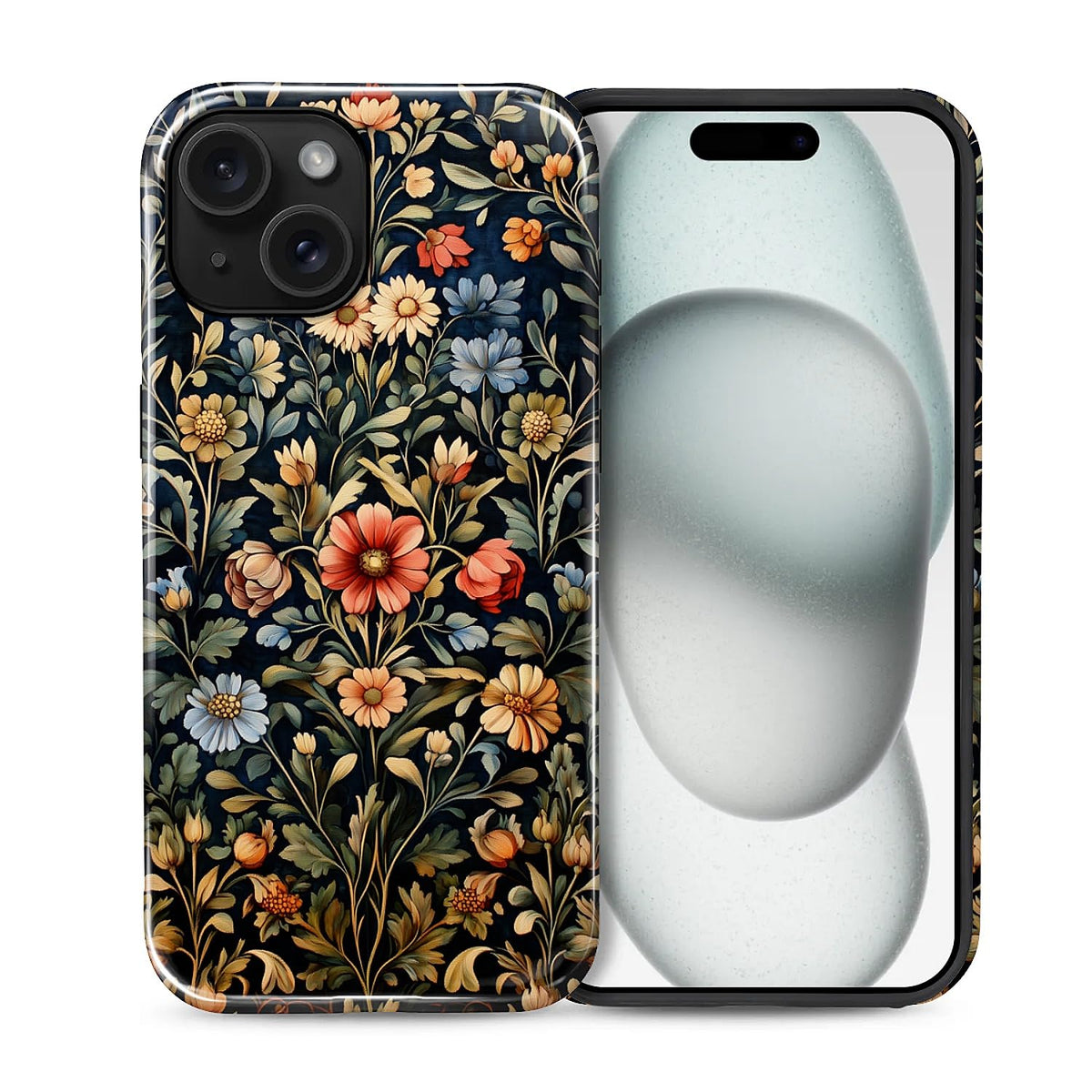 Compatible with iPhone 13 14 Case, Hybrid 2-Layer Case Shockproof Anti-Scratch for Girl Women Boy Men, Plant Collection for iPhone 13 14