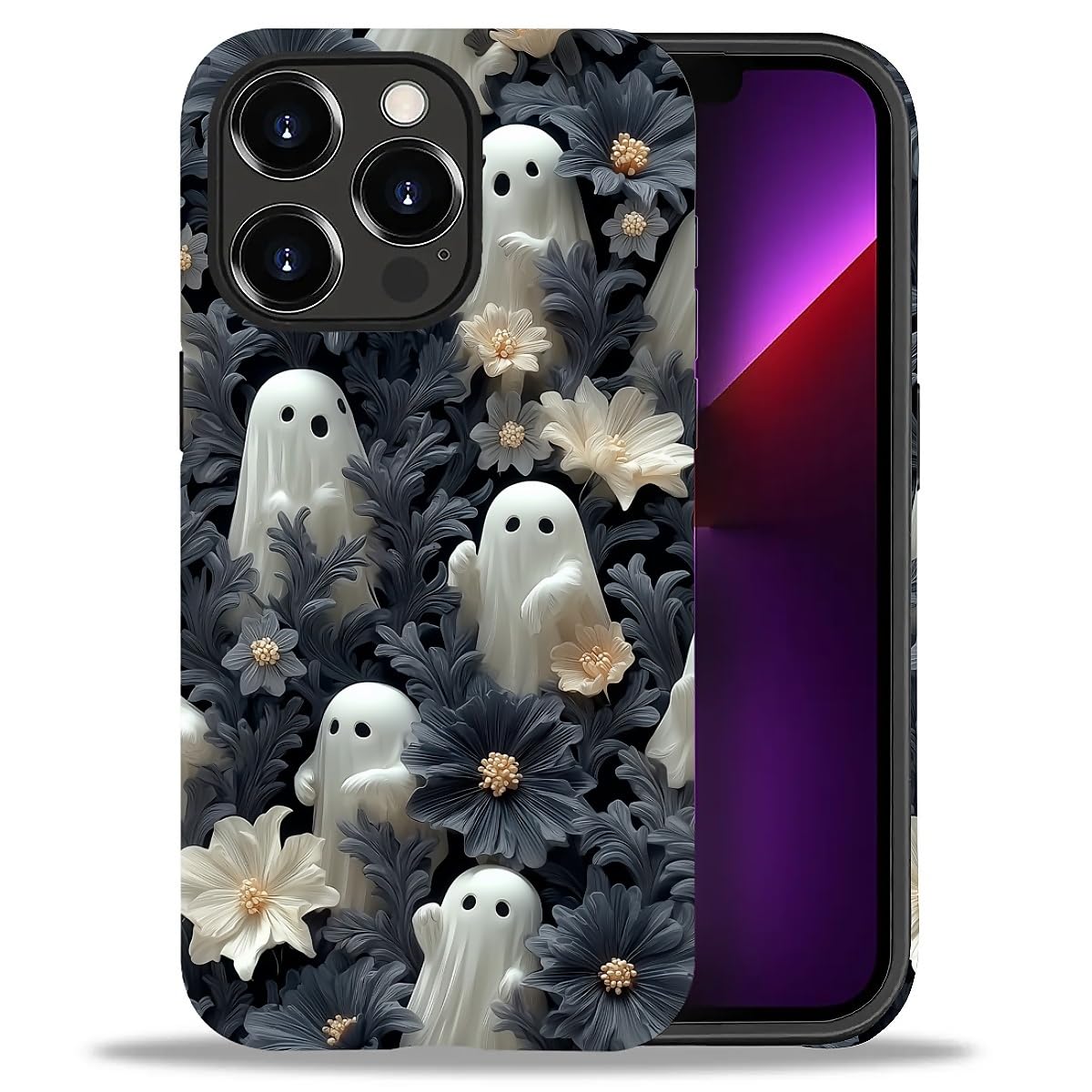 Case for iPhone 17,Drop Protection Hybrid 2-Layer Hard Phone Cover-Vintage Christmas Stamps Collage