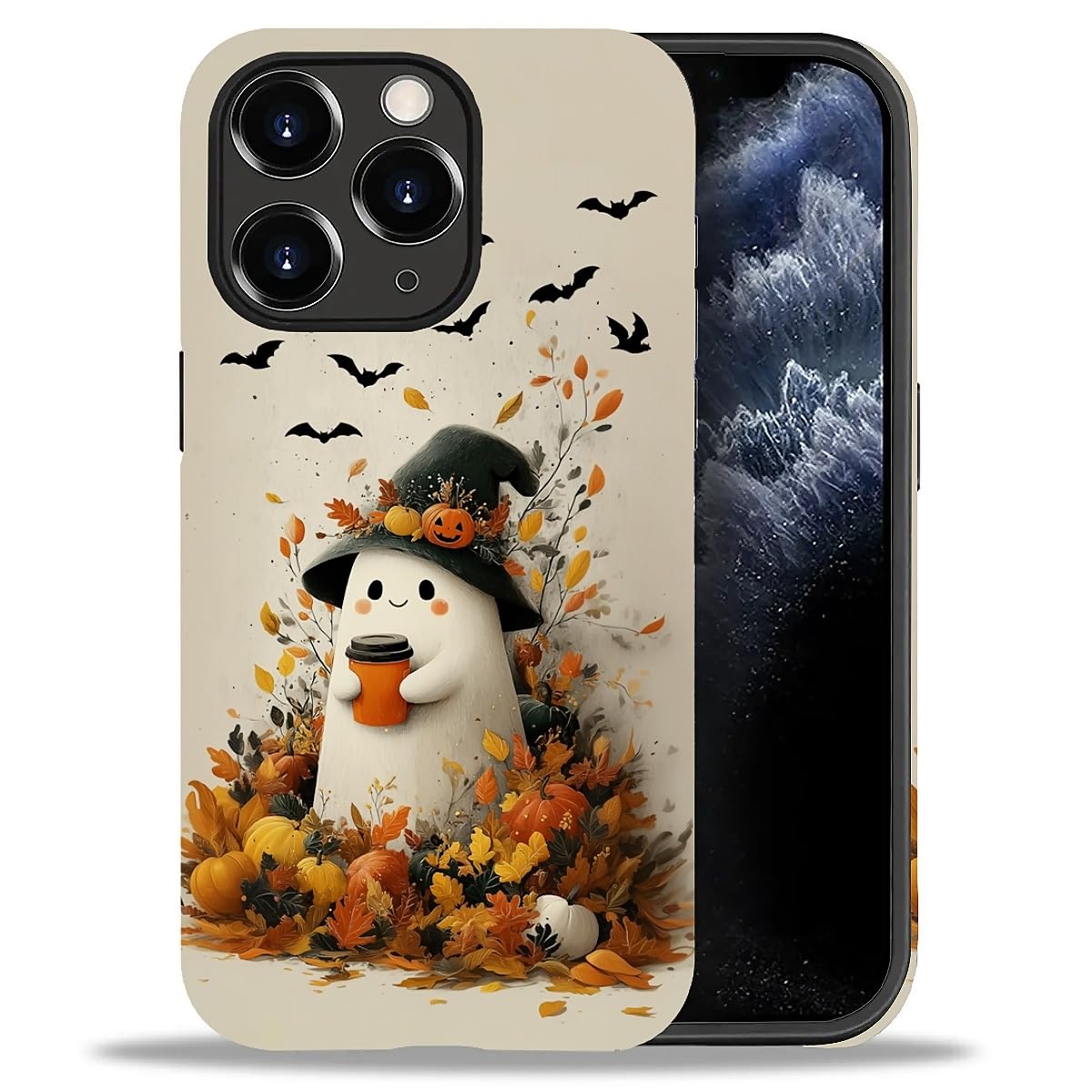 Case for iPhone 17,Drop Protection Hybrid 2-Layer Hard Phone Cover-Vintage Christmas Stamps Collage