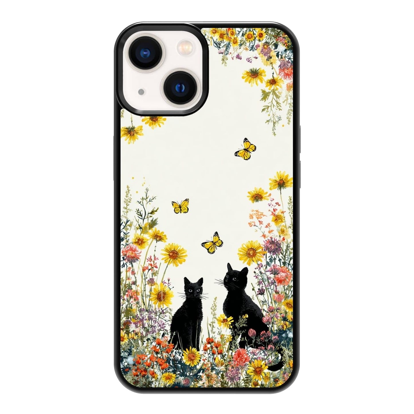 Plant Lover Black Cat Houseplants Indoor Garden Aesthetic Phone Case, Shockproof Protective Cover for iPhone 11 12 13 14 15 16 17 Pro Max Plus Mini XR 7 8 SE