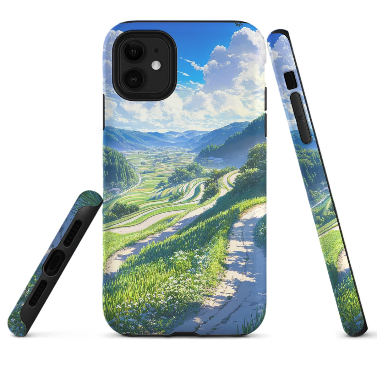 Raindrops Potted Plants Phone Case Compatible with iPhone 16 15 14 13 12 Compatible with Samsung Galaxy S25 S24 S21 Ultra FE S22 Dual Layer Sturdy Shockproof Full Protection