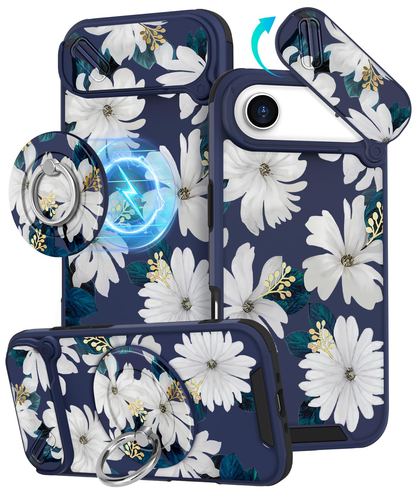Buleens for iPhone 17 Pro Max Case 6.9 Inch - with Ring Stand & Camera Cover Aesthetic Cute Designed for Women Girls Girly Cartoon Kawaii Dogs Phone Case for iPhone 17 Pro Max Compatible with Magsafe