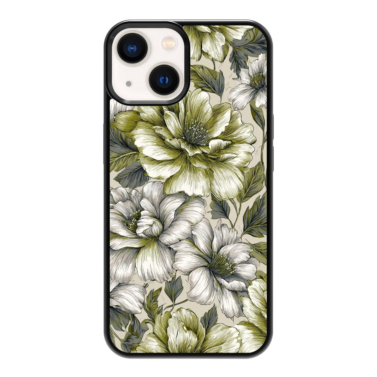 Lush Garden Wildflower Field Green Botanical Nature Aesthetic Phone Case, Shockproof Protective Cover for iPhone 11 12 13 14 15 16 17 Pro Max Plus Mini XR 7 8 SE